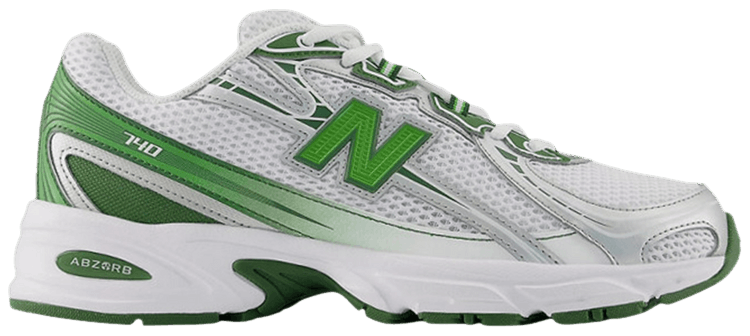 New Balance 740 White Alpine Green Silver Metallic