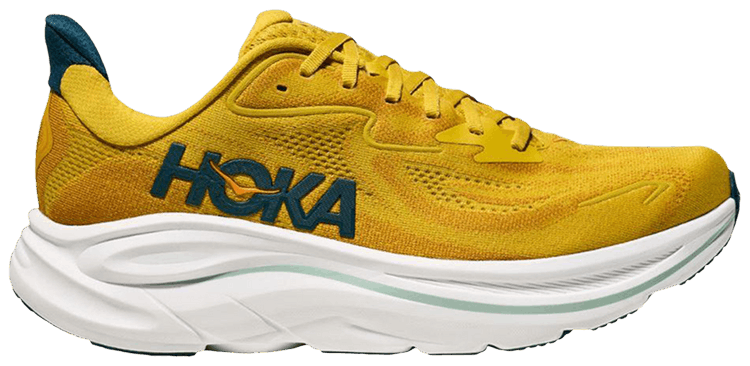 HOKA Clifton 10 2E Wide Yellow Gold Tidal Wave