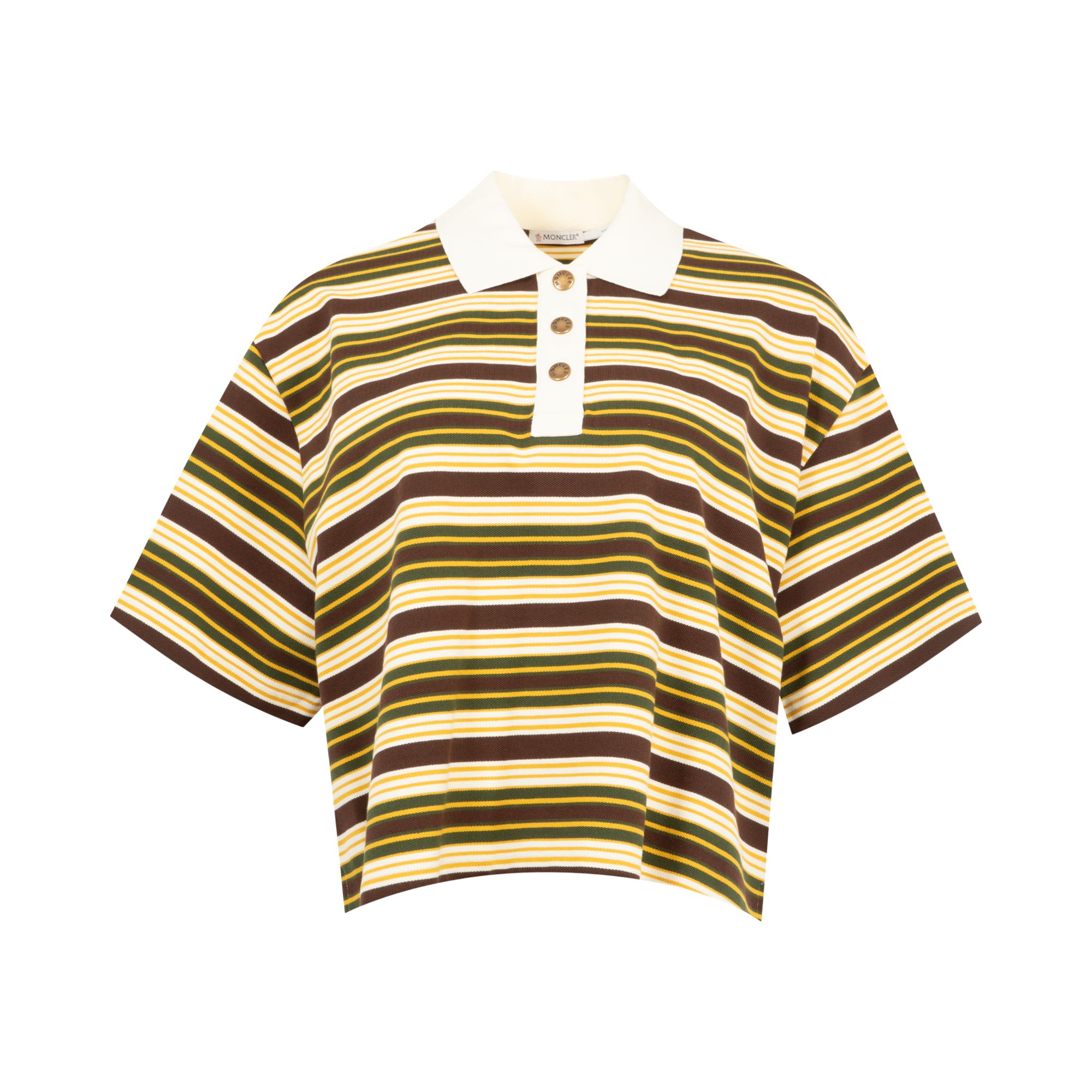 Pre-owned Moncler Short-sleeve Polo 'pastel Brown' | Women's Size L