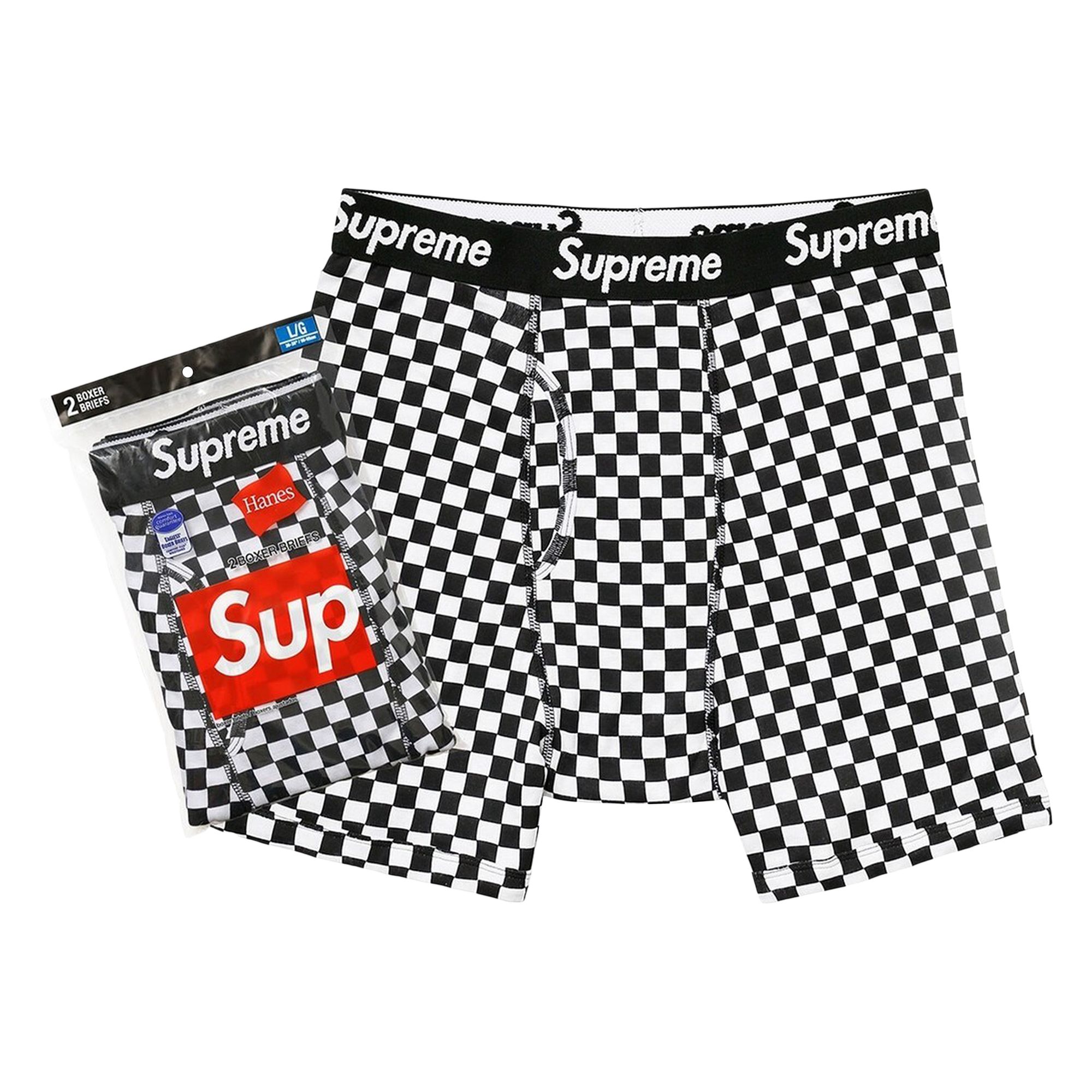 Pre-owned Supreme X Hanes Boxer Briefs (2 Pack) 'checkered' | Multi-color | Men's Size S In Multicolor