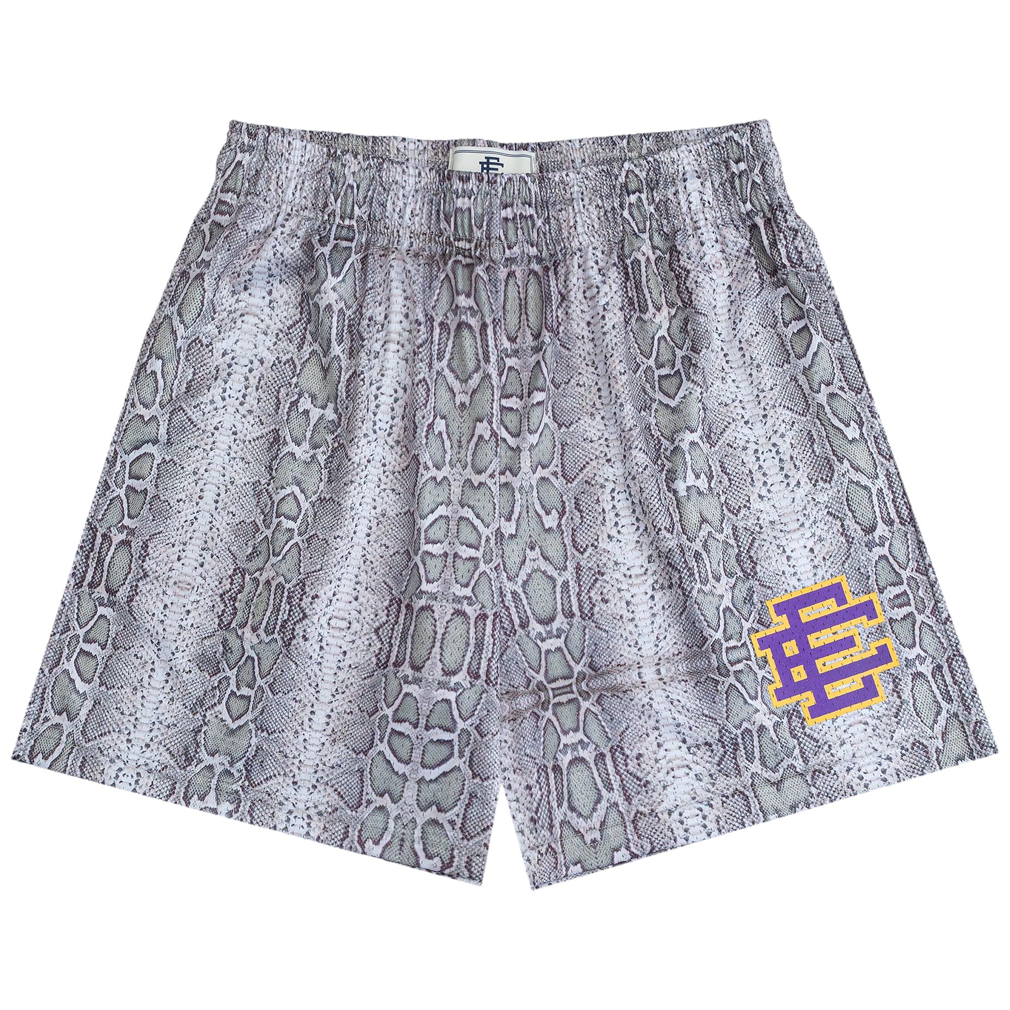 Pre-owned Eric Emanuel Ee Basic Short 'snakeskin' | Grey | Men's Size S