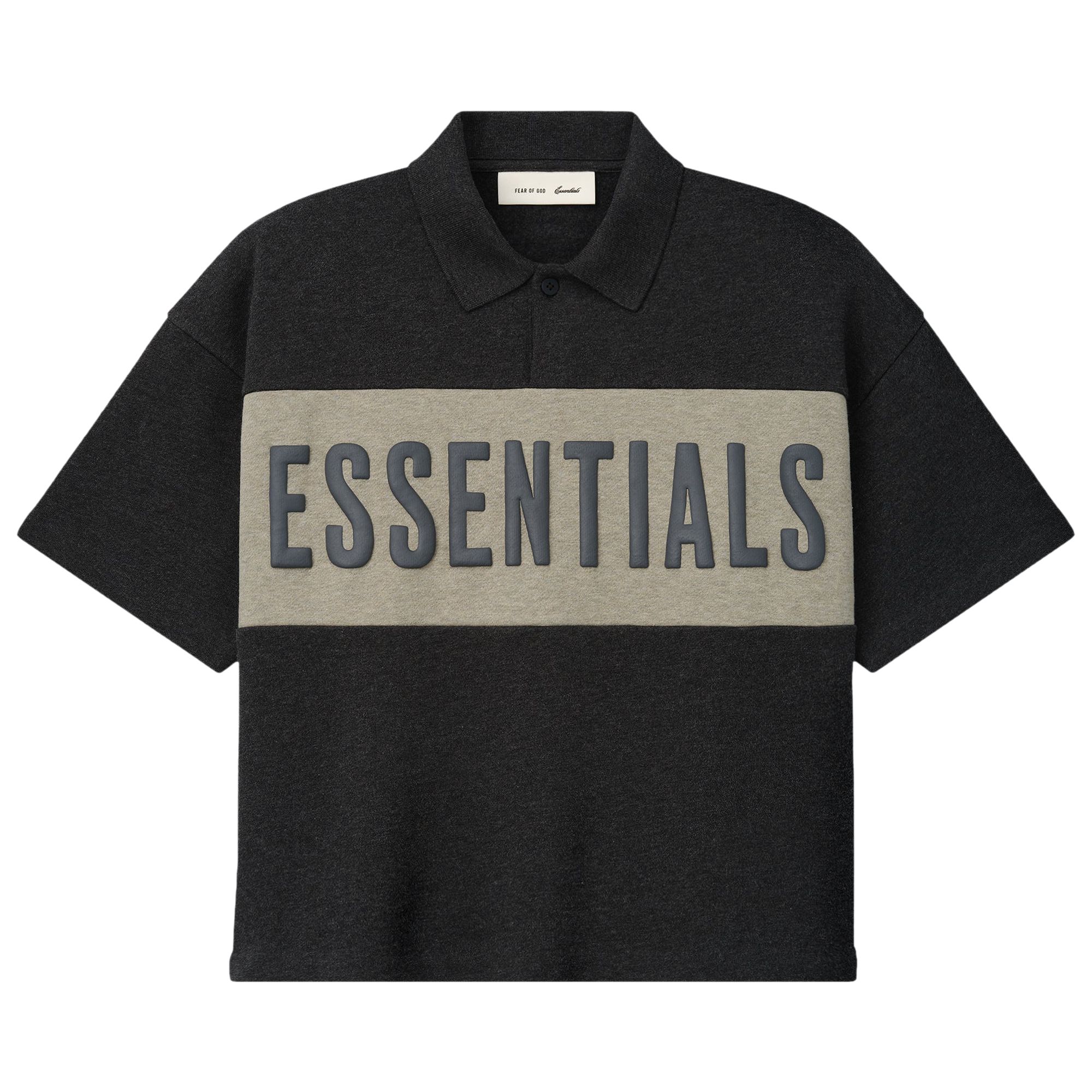 Pre-owned Essentials Fear Of God  Cropped Polo 'iron Grey Heather/ Seal Heather' | Kid's Size -6.5