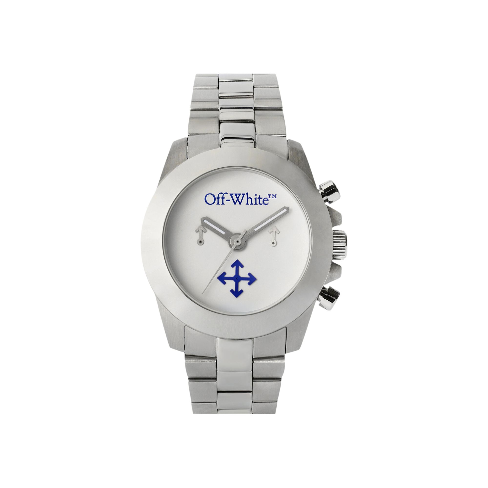 Pre-owned Off-white Reset Chronograph Watch 'stainless Steel' | Silver | Men's Size Onesize
