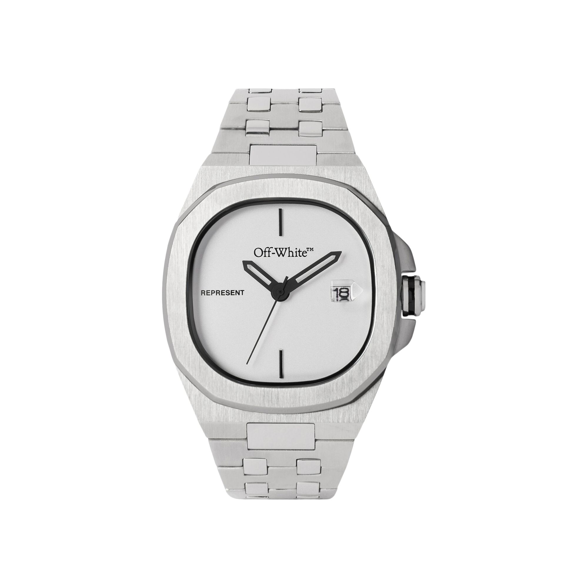 Pre-owned Off-white Object Bracelet Watch 'stainless Steel' | Silver | Men's Size Onesize