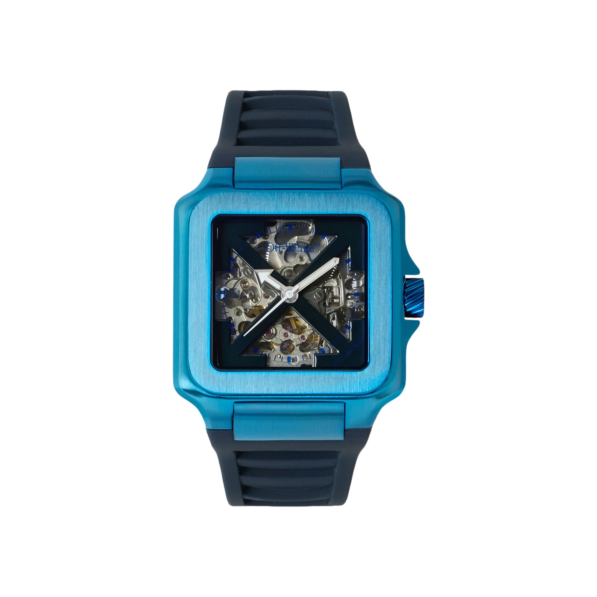 Pre-owned Off-white Proto Auto Silicone Watch 'blue' | Men's Size Onesize