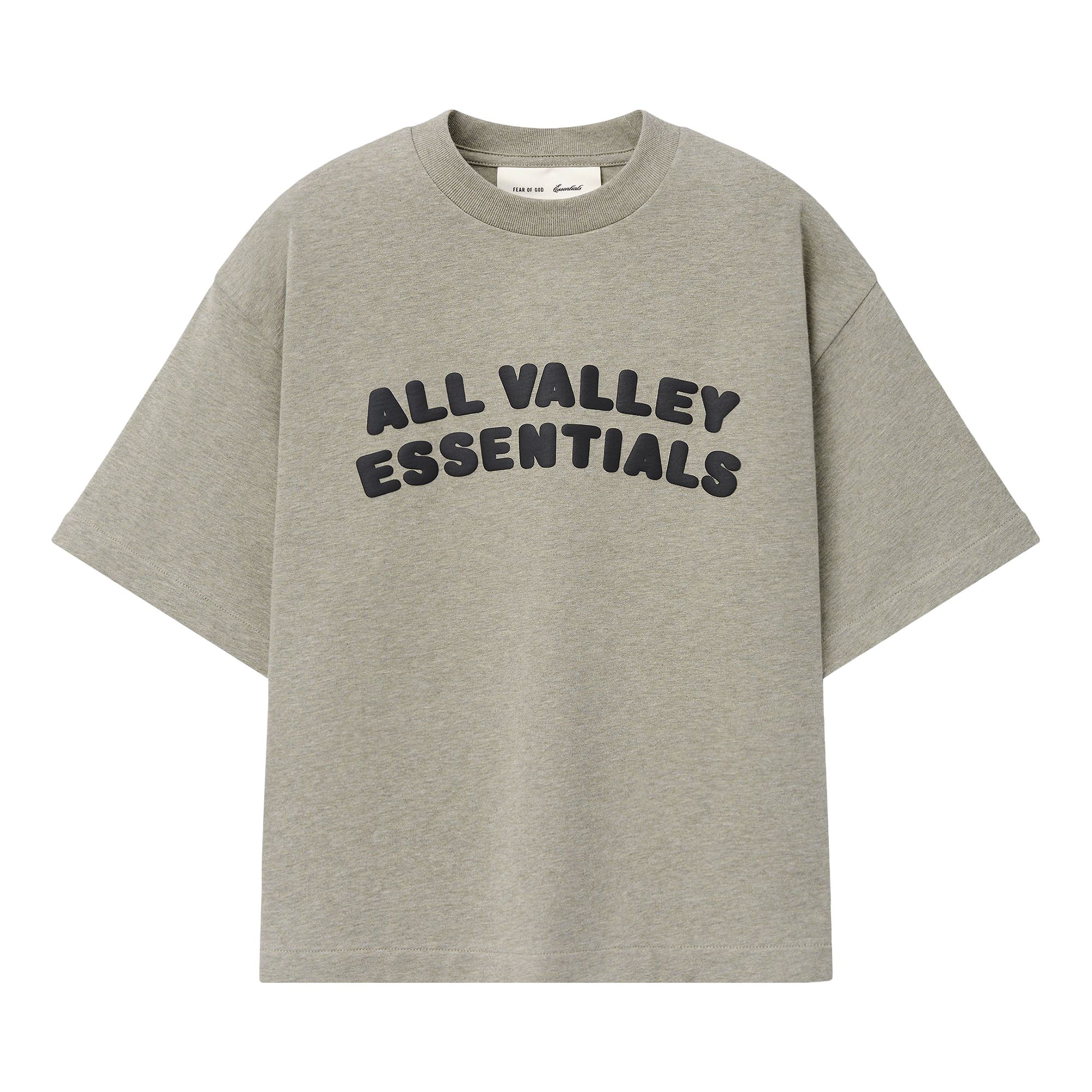 Pre-owned Essentials Fear Of God  Merch Tee Boxy Fit 'seal Heather' | Grey | Kid's Size -6.5