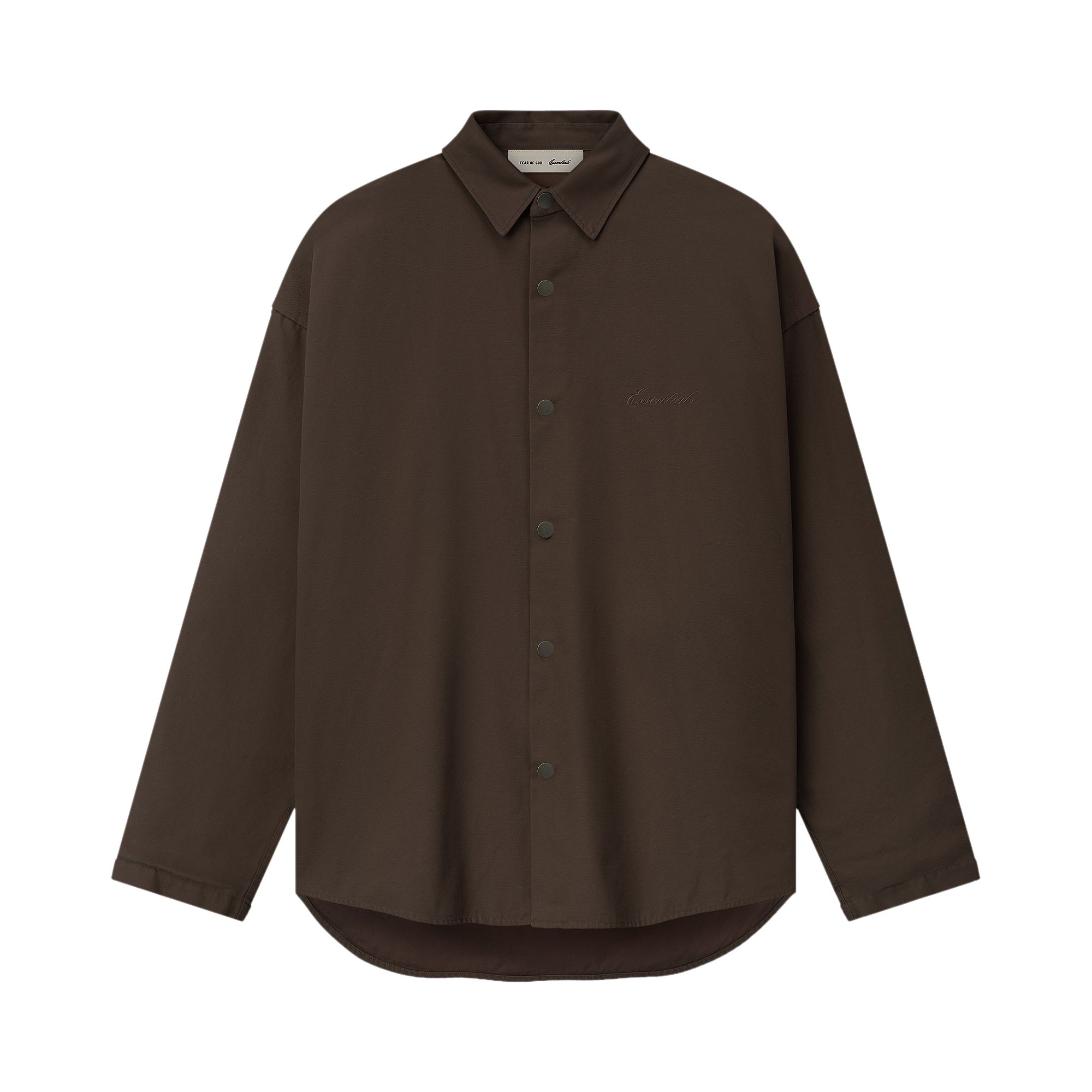 Pre-owned Essentials Fear Of God  Cotton Canvas Overshirt 'brown' | Men's Size L