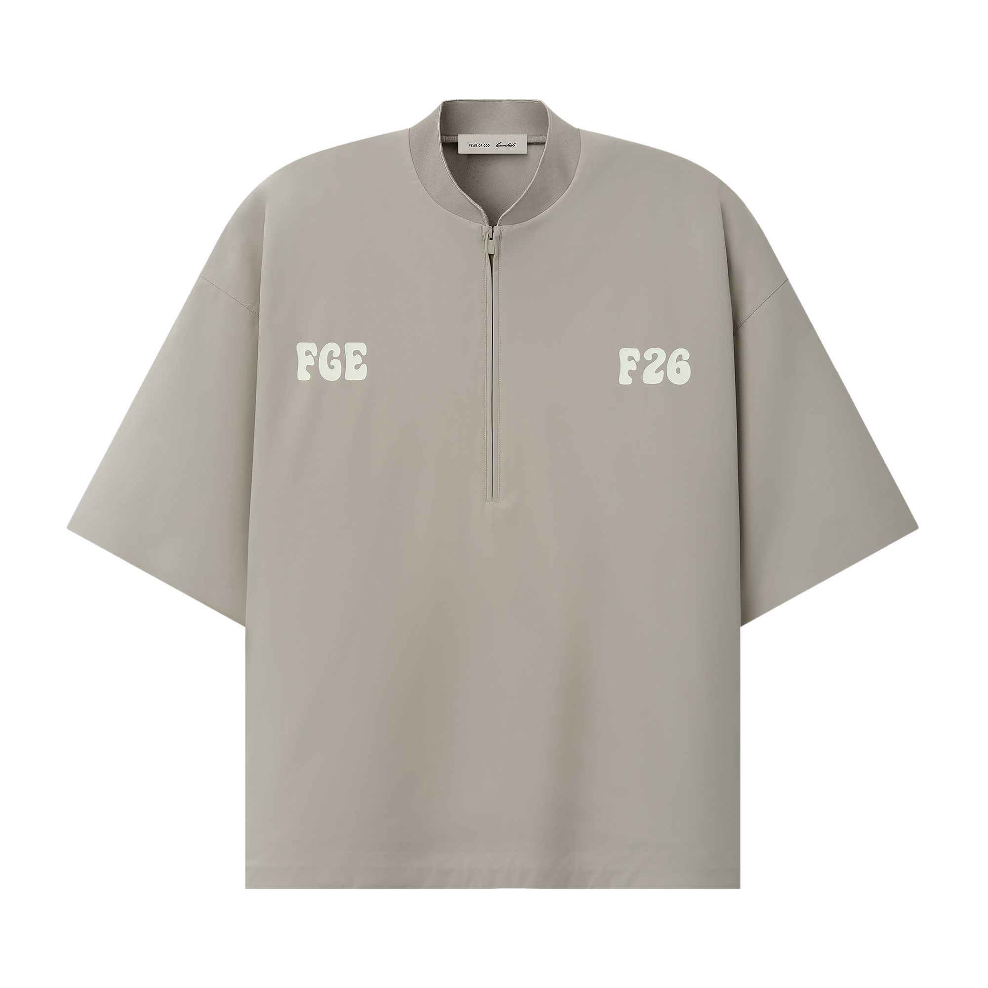 Pre-owned Essentials Fear Of God  Half Zip Shirt 'seal' | Grey | Men's Size Xl