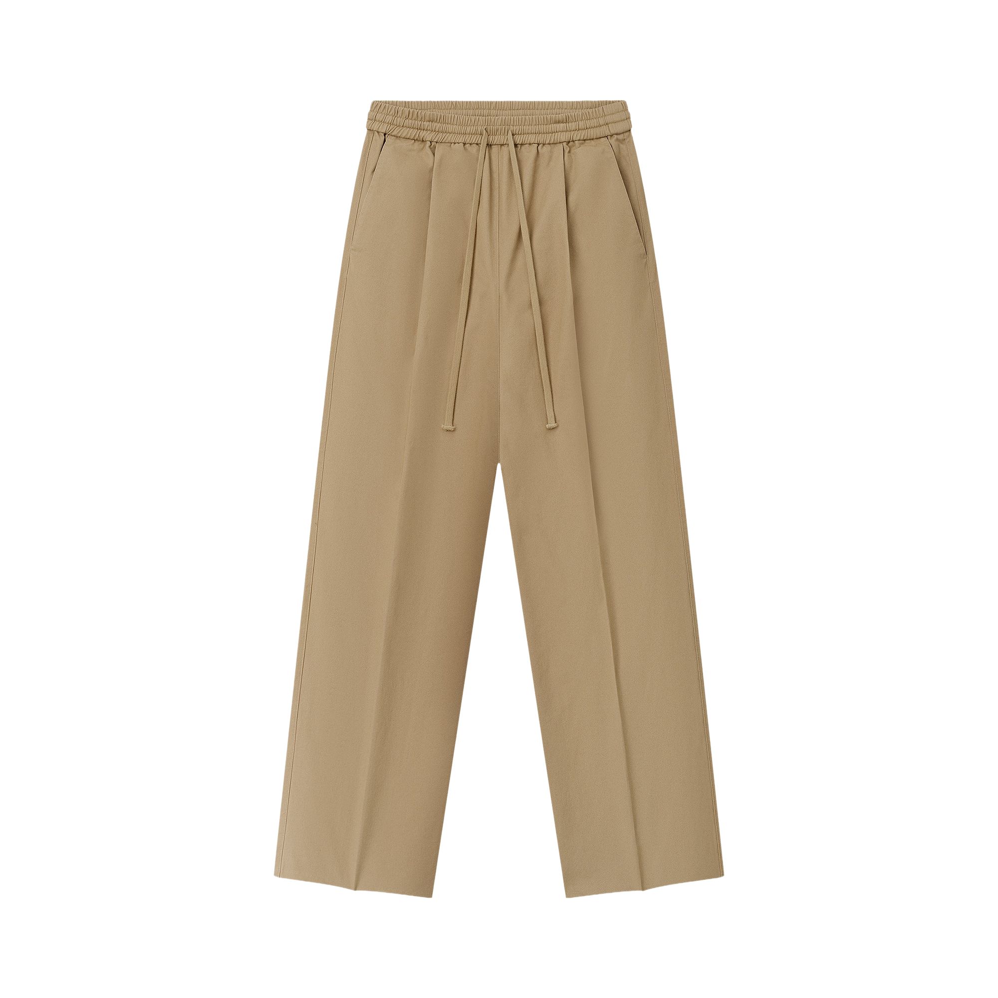 Pre-owned Essentials Fear Of God  Cotton Twill Pleat Front Drawstring Pant 'dune' | Tan | Women's Size S