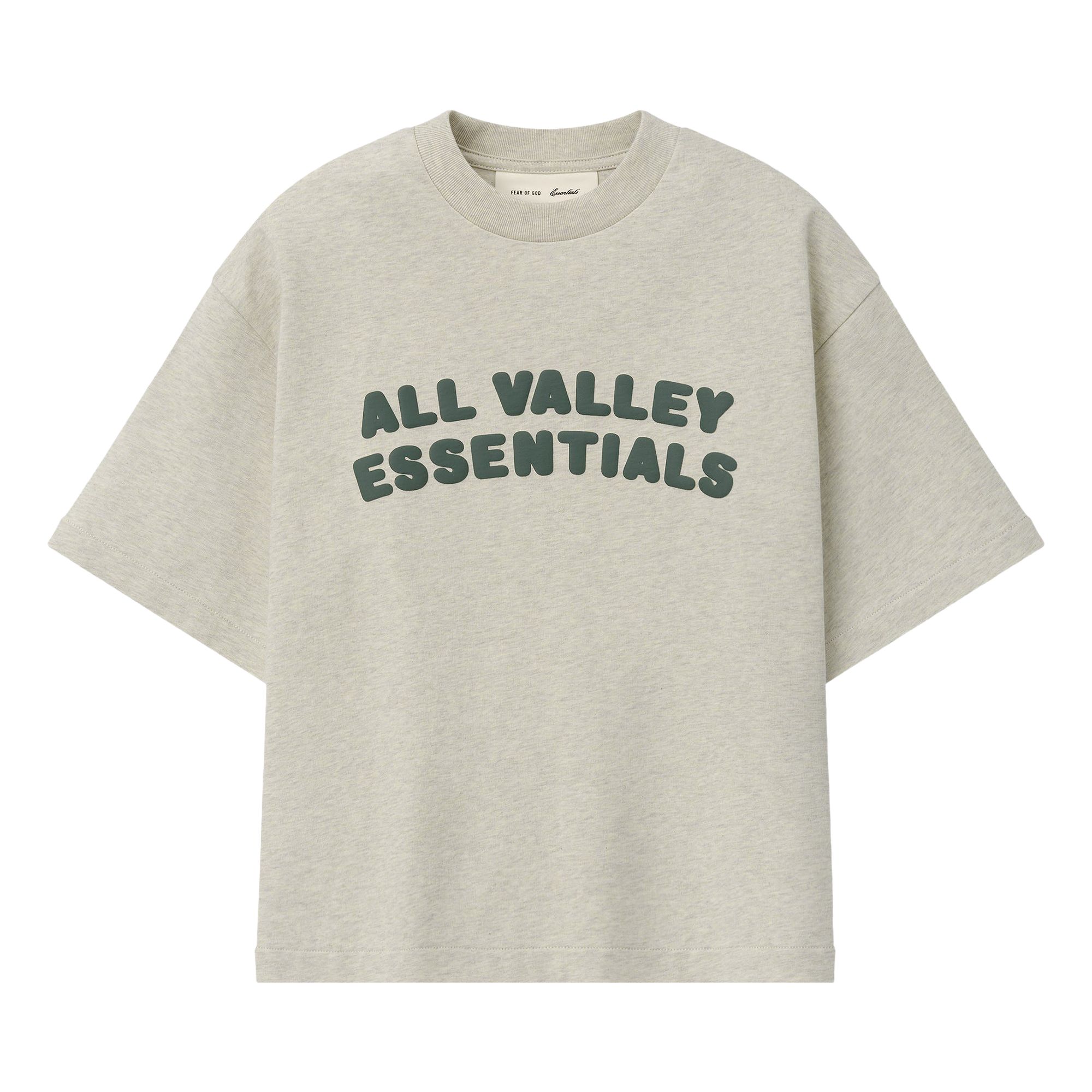 Pre-owned Essentials Fear Of God  Merch Tee Boxy Fit 'vanilla Heather' | Grey | Kid's Size -6.5