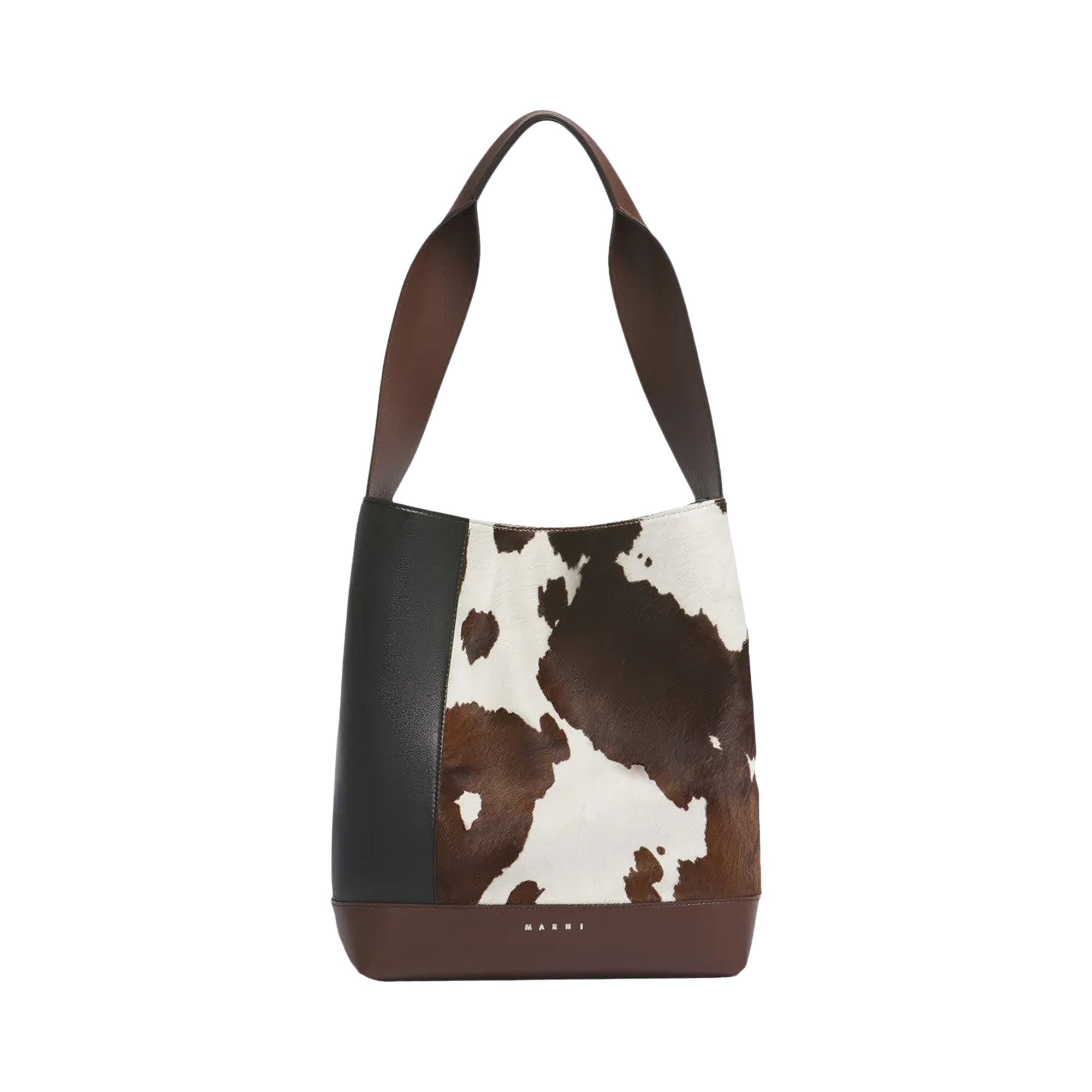 Pre-owned Marni Pod Tote New Handle Mucca Bag 'black/brown/sudan' | Multi-color | Women's Size Onesize In Multicolor