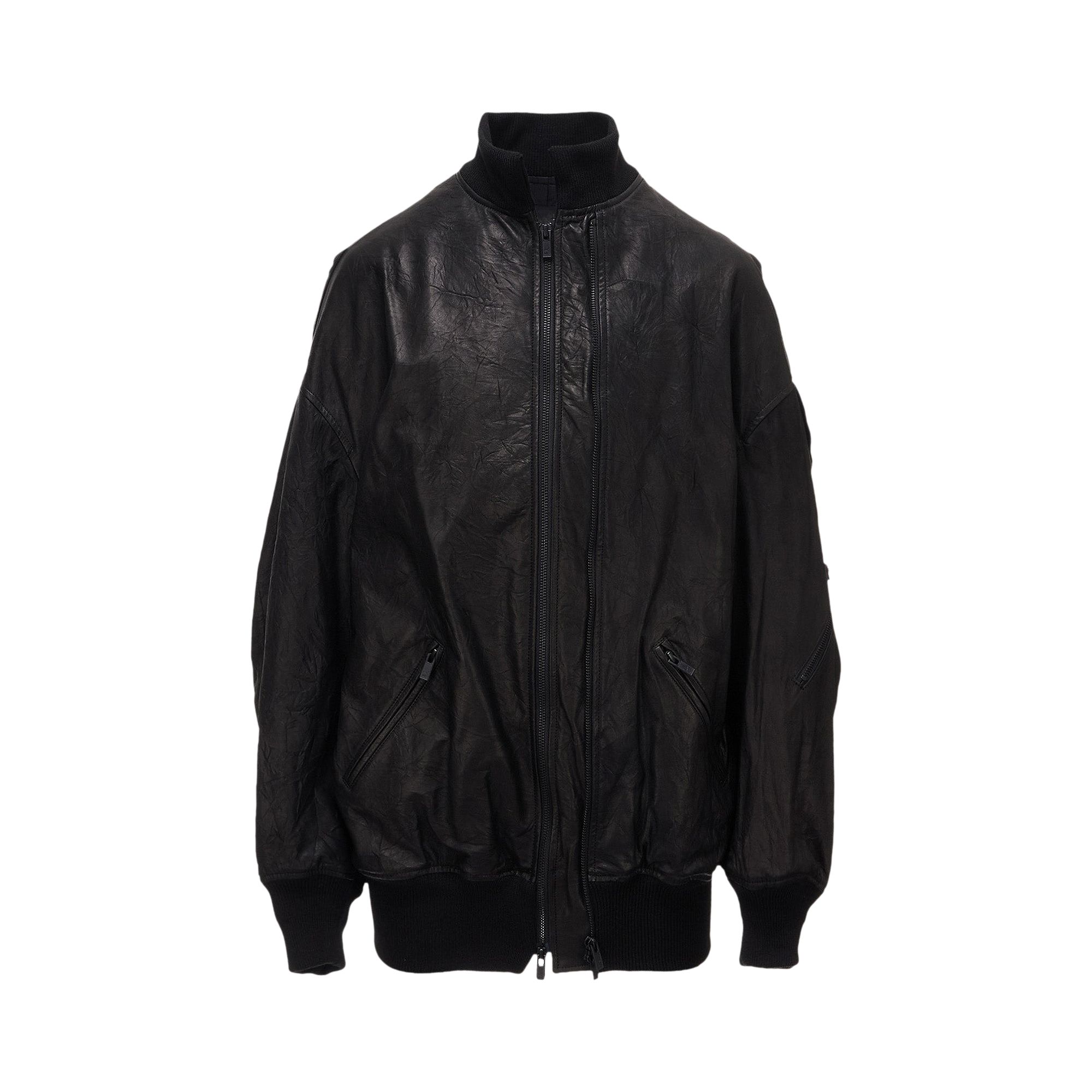Pre-owned Y's Soft Leather Double Zip Blouson 'black' | Women's Size 2