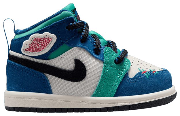 Nike Air Jordan 1 Mid SE TD True Blue Kinetic Green Red