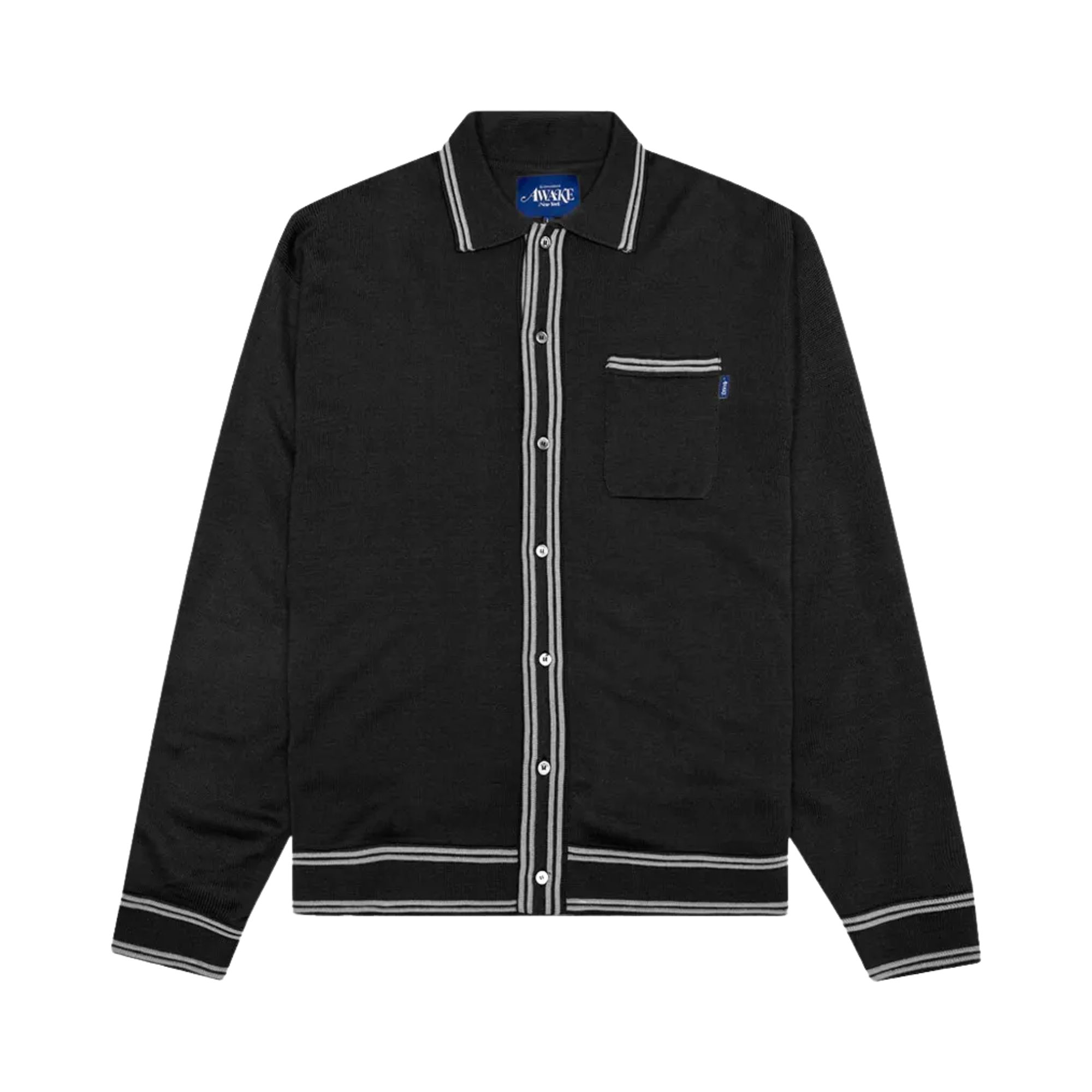 Pre-owned Awake Ny Button-up Cardigan 'black' | Men's Size Xl