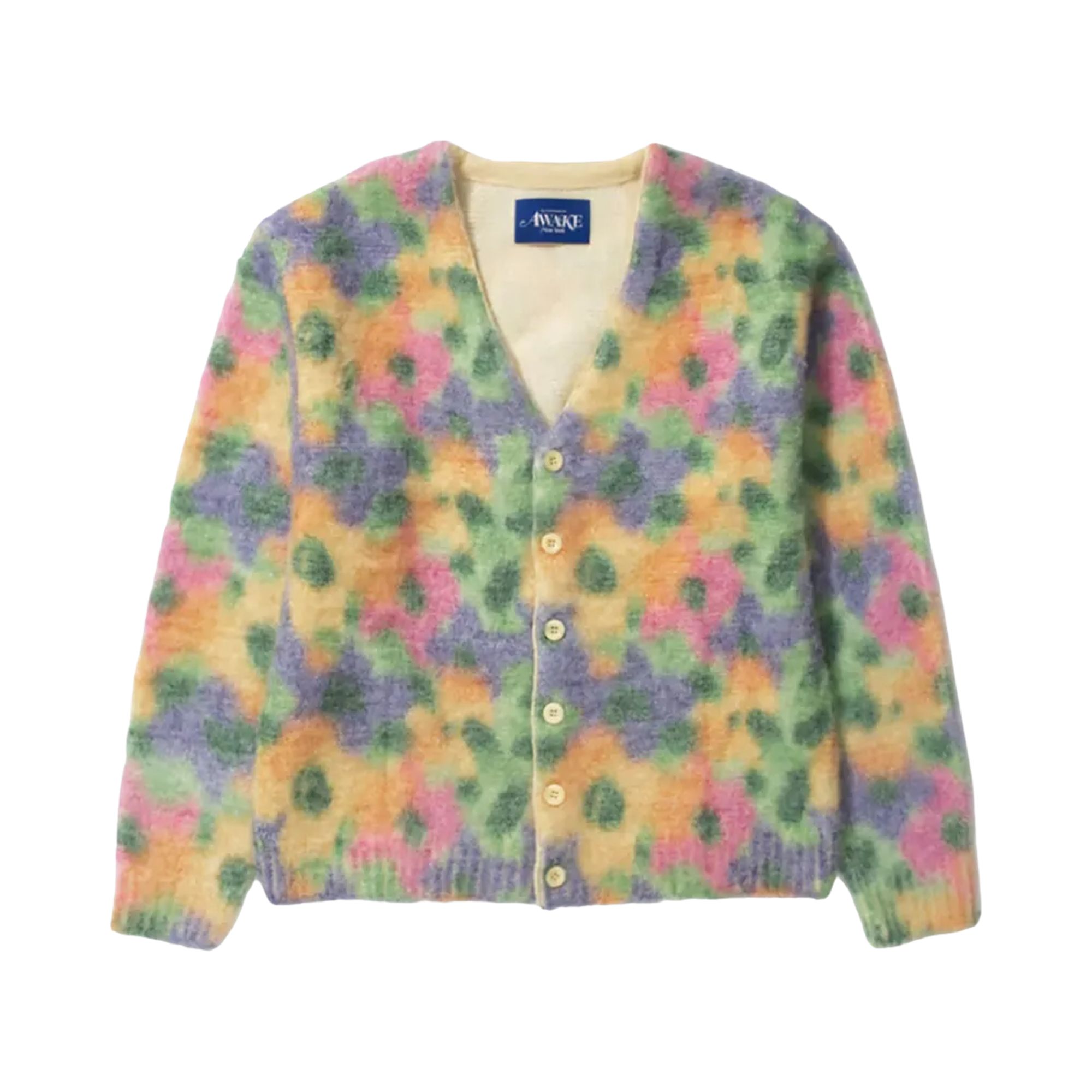Pre-owned Awake Ny Floral-print Cardigan 'mustard' | Yellow | Men's Size M