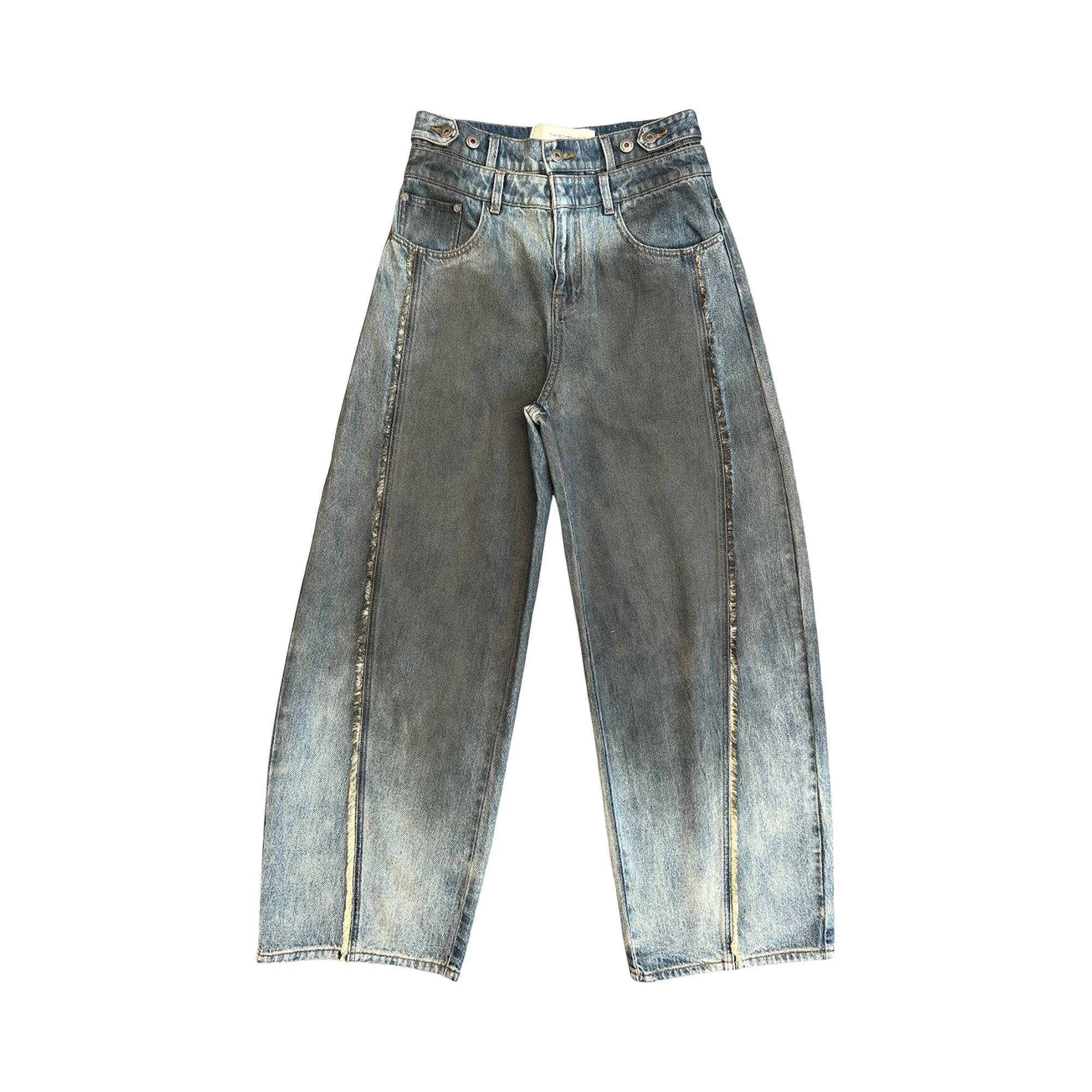 Pre-owned Feng Chen Wang Double Waist Gradient Denim Trousers 'blue/black' | Men's Size M