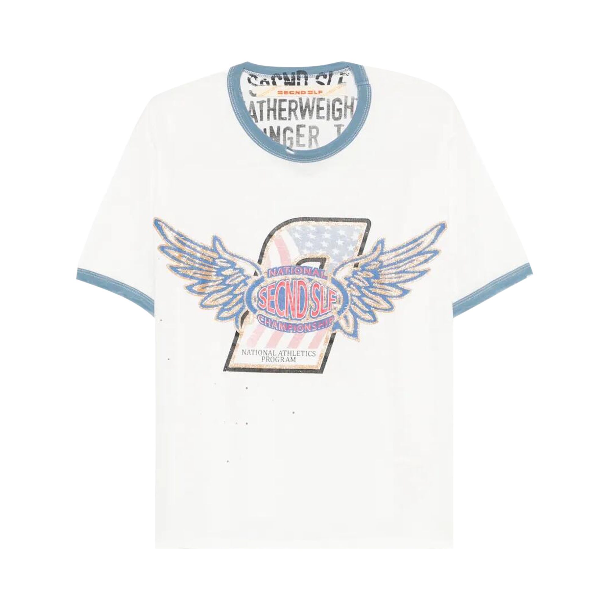 Pre-owned Secnd Slf National Champ Ringer Tee 'white' | Men's Size S