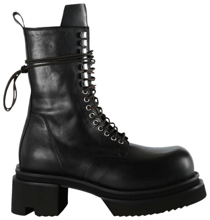 Rick Owens Lace Up Bogun Black