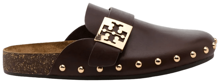 Tory Burch Wmns Mellow Stud Mule Deep Mocha Gold