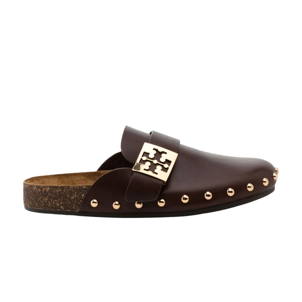Pre-owned Tory Burch Wmns Mellow Stud Mule 'deep Mocha Gold' | Tan | Women's Size 7