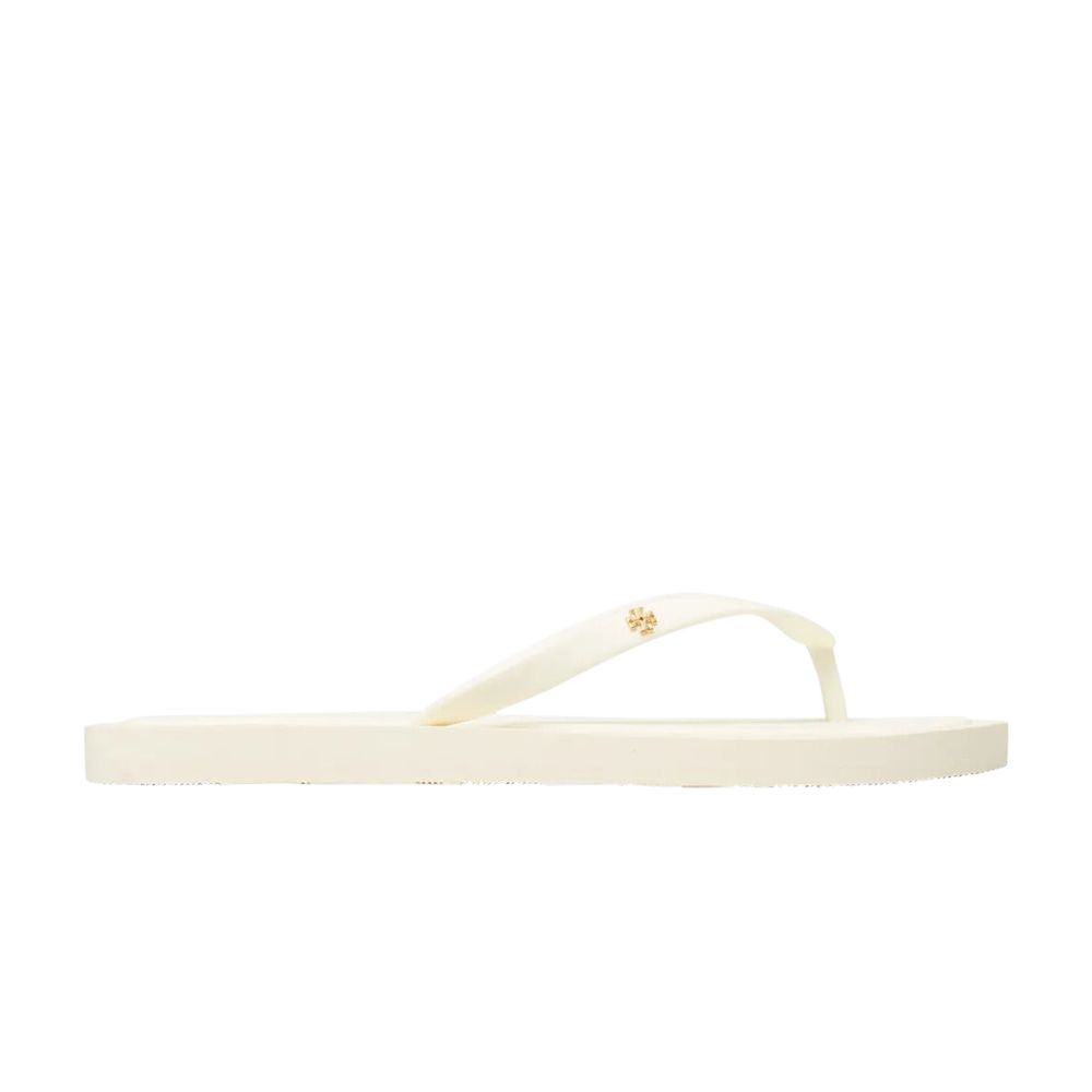 Pre-owned Tory Burch Wmns Kira Padded Flip Flop 'ivory Gold' | Tan | Women's Size 5