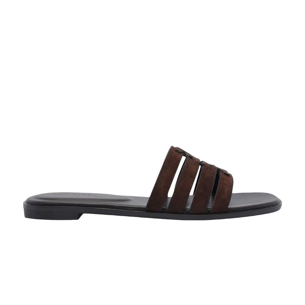 Pre-owned Tory Burch Wmns Ines Cage Slide 'dark Cocoa' | Tan | Women's Size 6.5