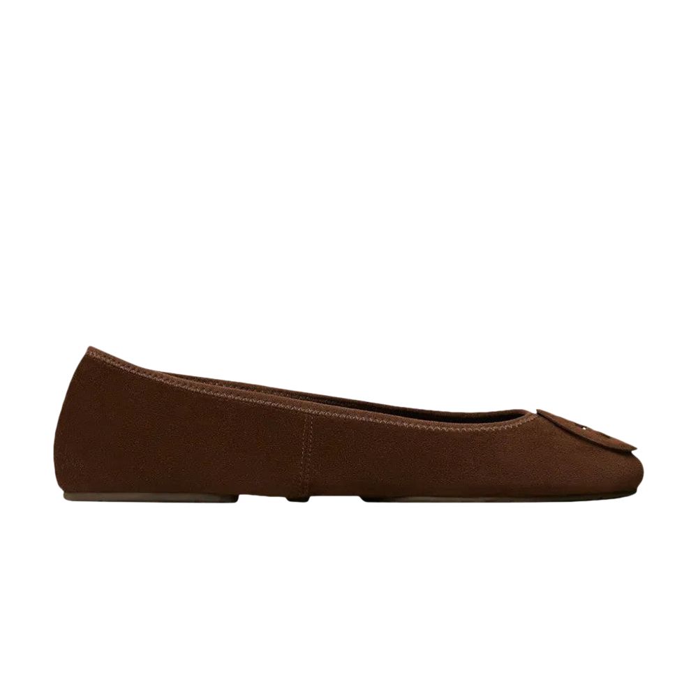 Pre-owned Tory Burch Wmns Reva Travel Ballet S 'dark Cocoa' | Tan | Women's Size 7