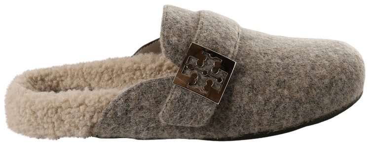 Tory Burch Wmns Mellow Shearling Mule Fog Gray Taupe