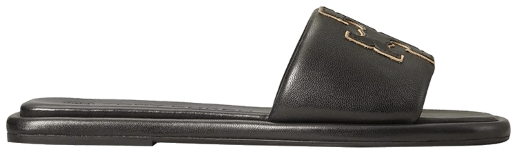 Tory Burch Wmns Double T Sport Slide Perfect Black Gold