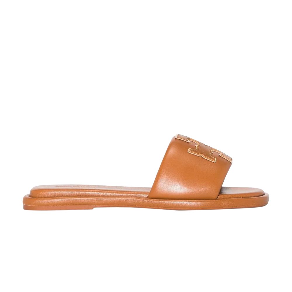 Pre-owned Tory Burch Wmns Double T Sport Slide Sandal 'bourbon Miele' | Tan | Women's Size 5.5