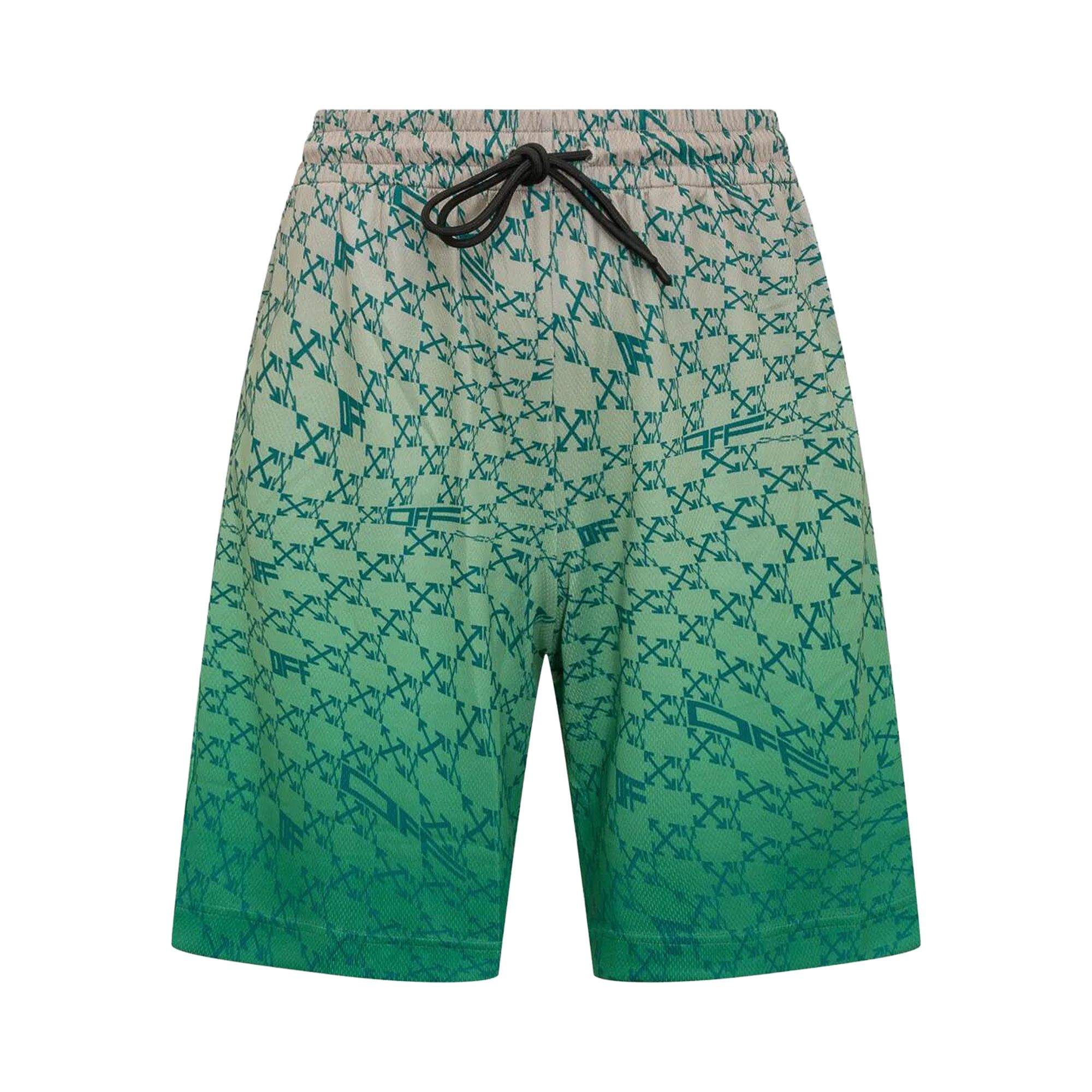 Pre-owned Off-white Ow Allover Sport Short 'green Irish' | Men's Size Xxl