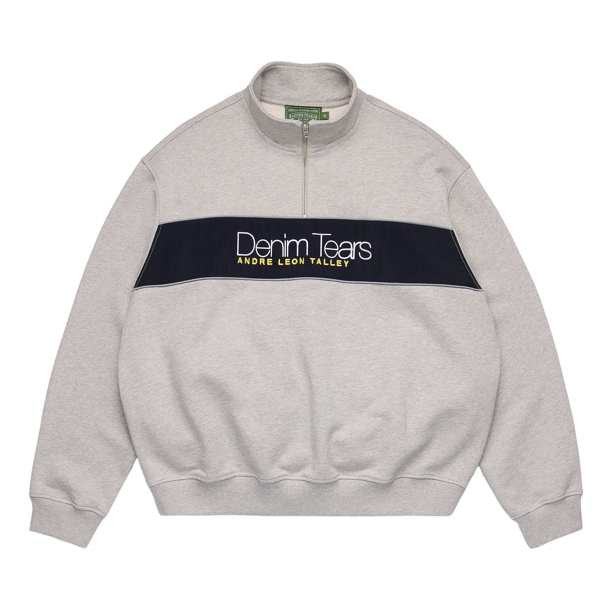 Pre-owned Denim Tears André Leon Talley Quarter-zip Sweatshirt 'grey' | Men's Size Xs