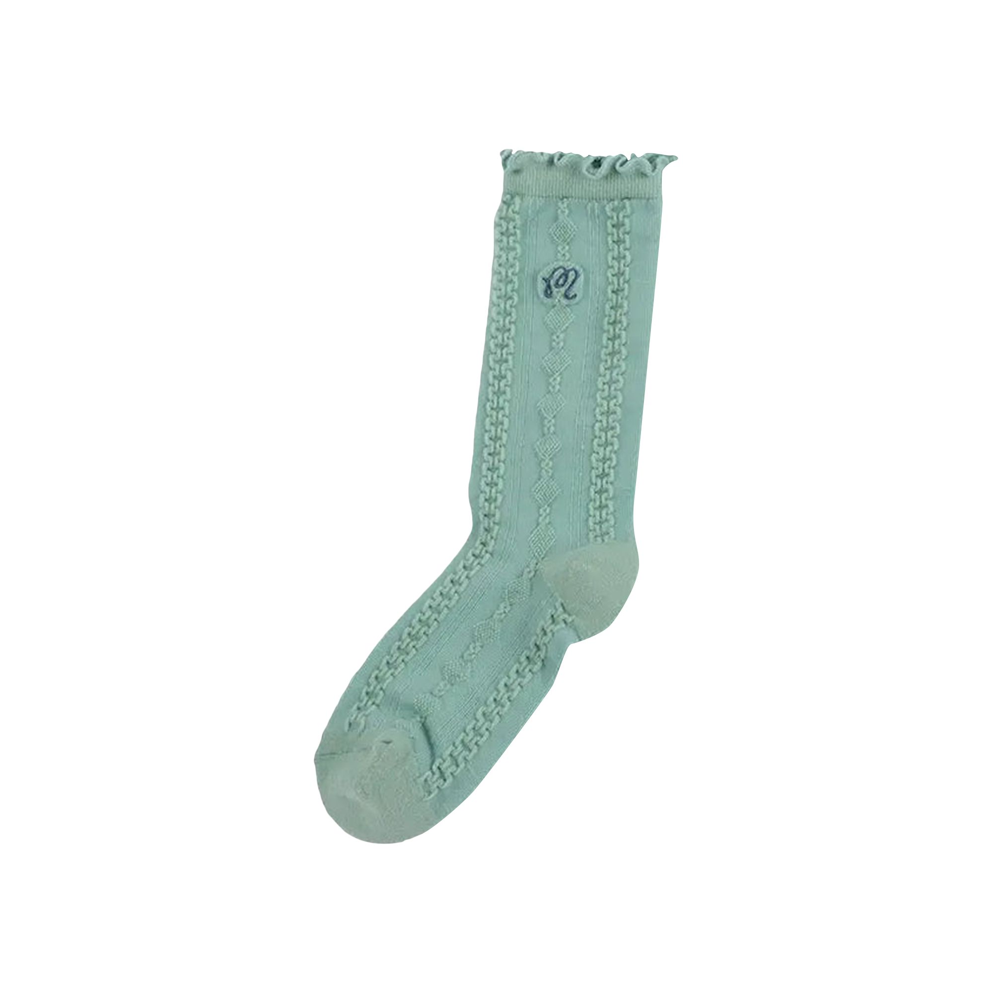 Pre-owned Malbon Allita Sock 'surf Spray' | Green | Women's Size Onesize