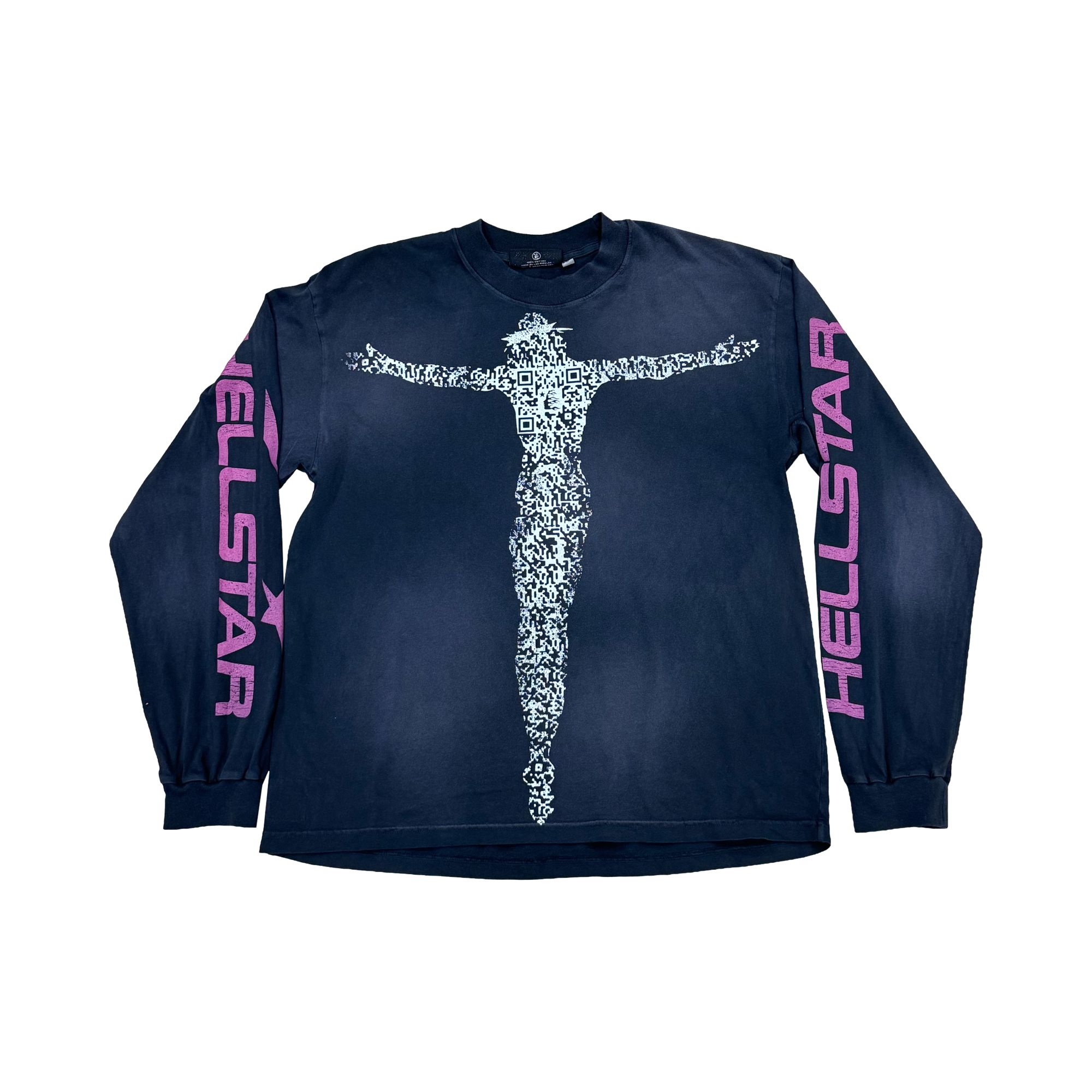 Pre-owned Hellstar Greatest Hits Qr Christ Long Sleeve 'black' | Men's Size L