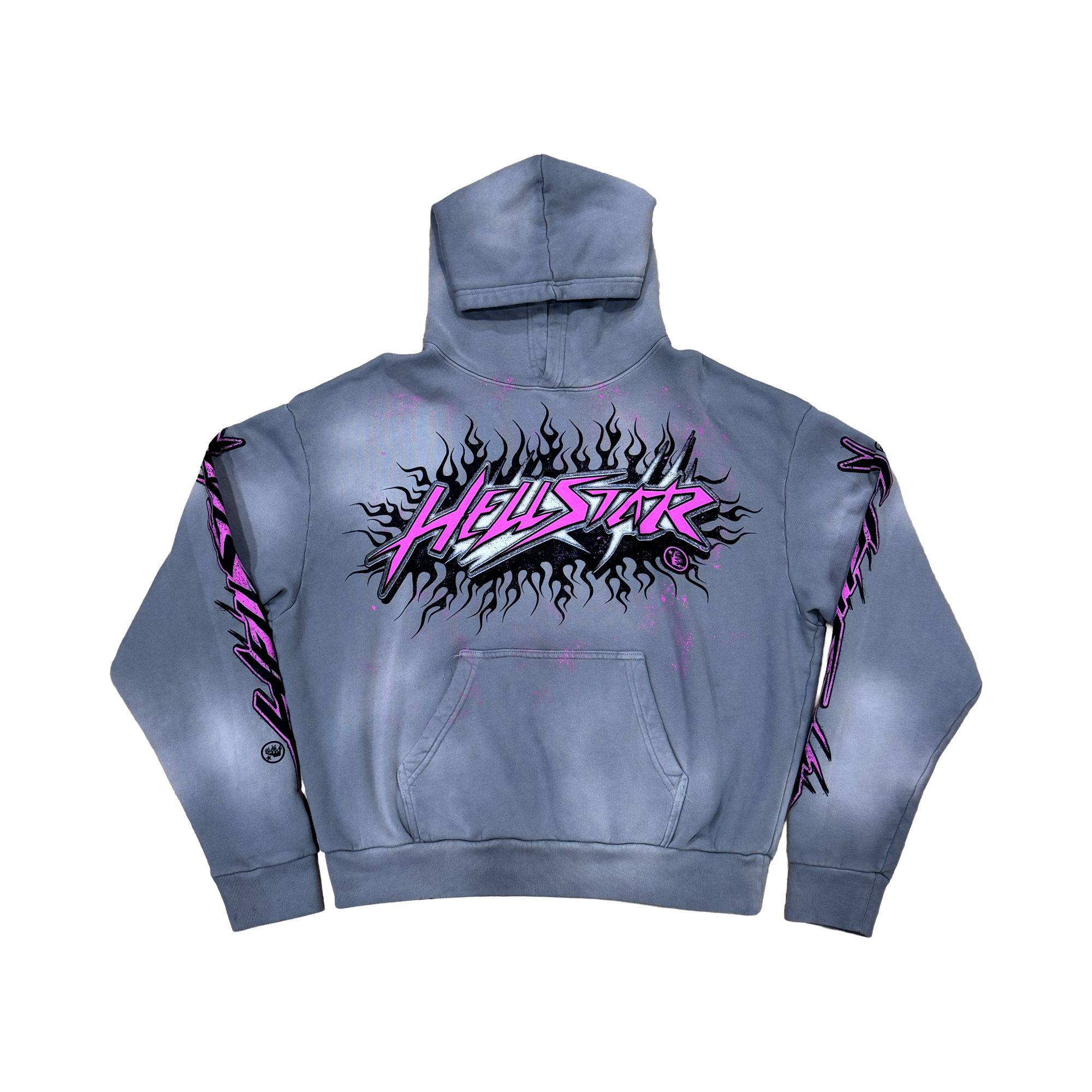 Pre-owned Hellstar Greatest Hits Future Flame Hoodie 'grey' | Men's Size Xl
