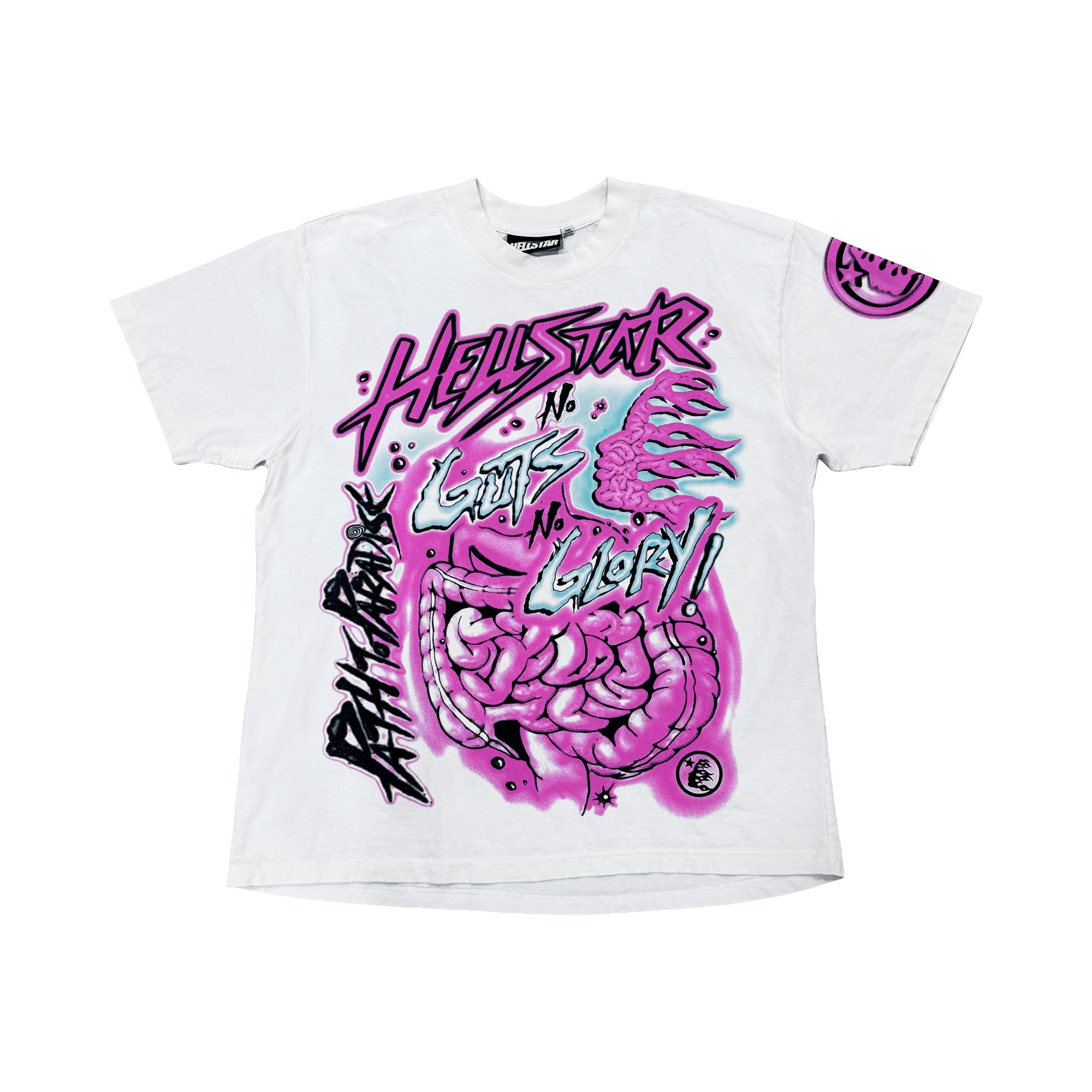 Pre-owned Hellstar Greatest Hits No Guts No Glory T-shirt 'white' | Men's Size Xl