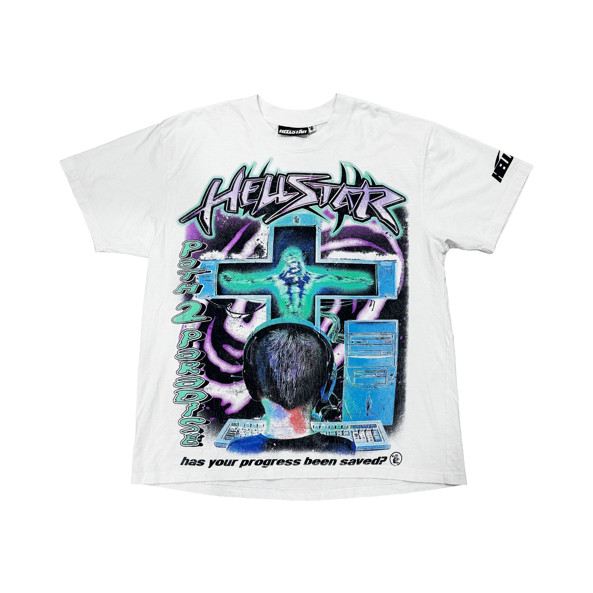 Pre-owned Hellstar Greatest Hits Online T-shirt 'white' | Men's Size Xl