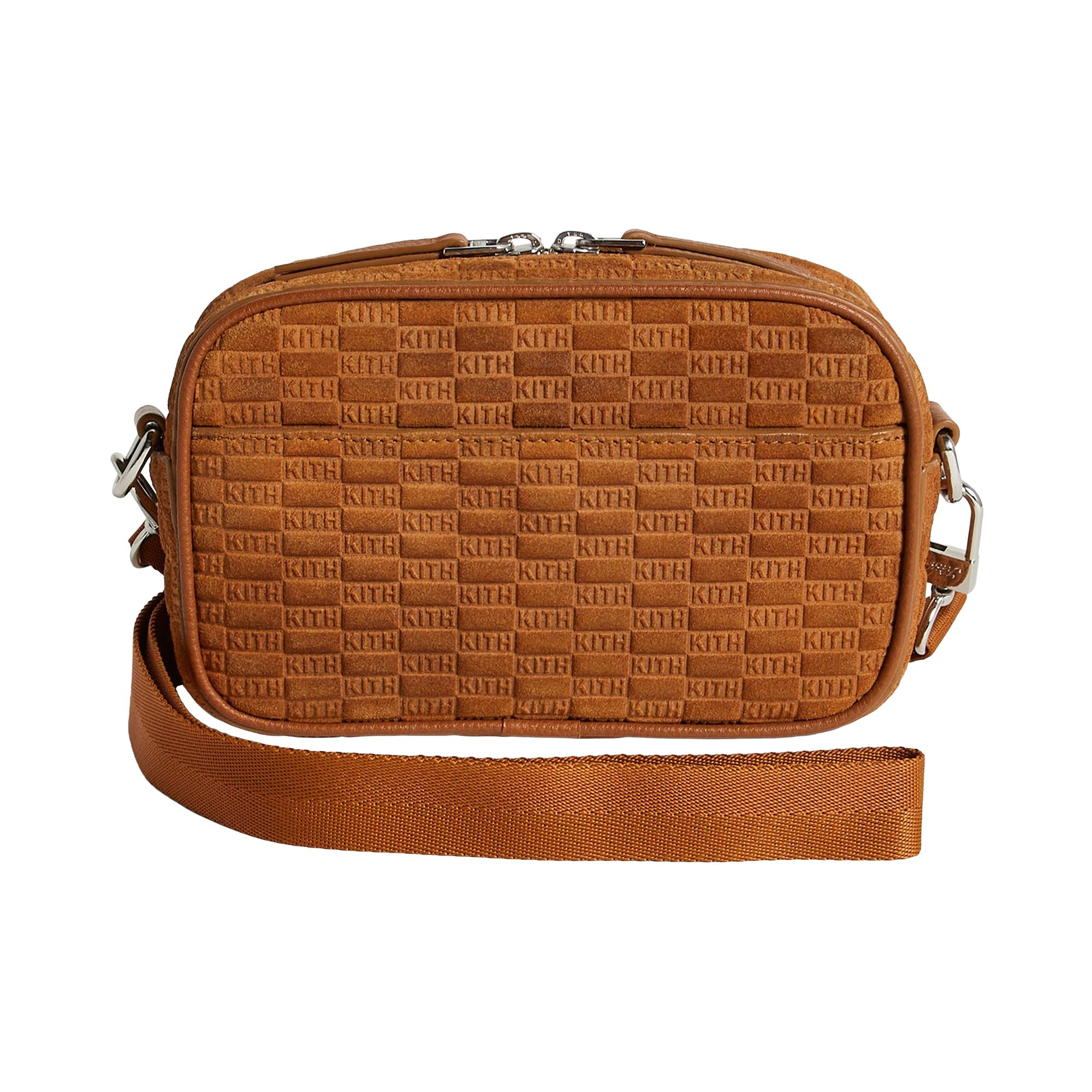 Pre-owned Kith Monogram Suede Crosswalk K20 Bag 'argil' | Brown | Men's Size Onesize
