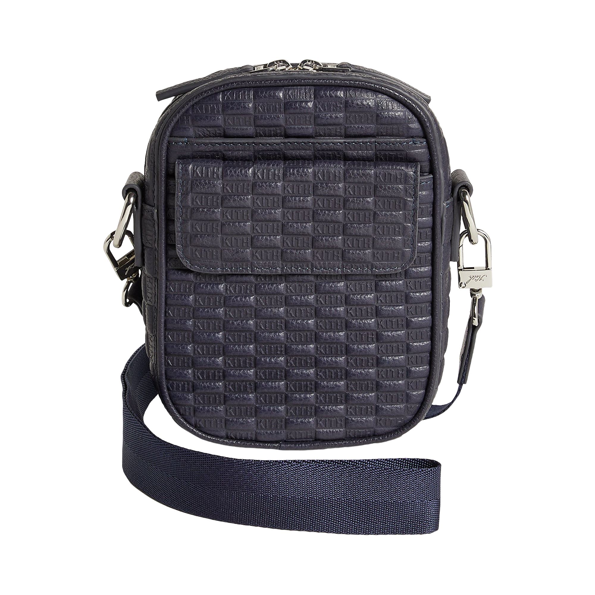 Pre-owned Kith Monogram Tumbled Leather Passenger K15 Bag 'ink' | Black | Men's Size Onesize