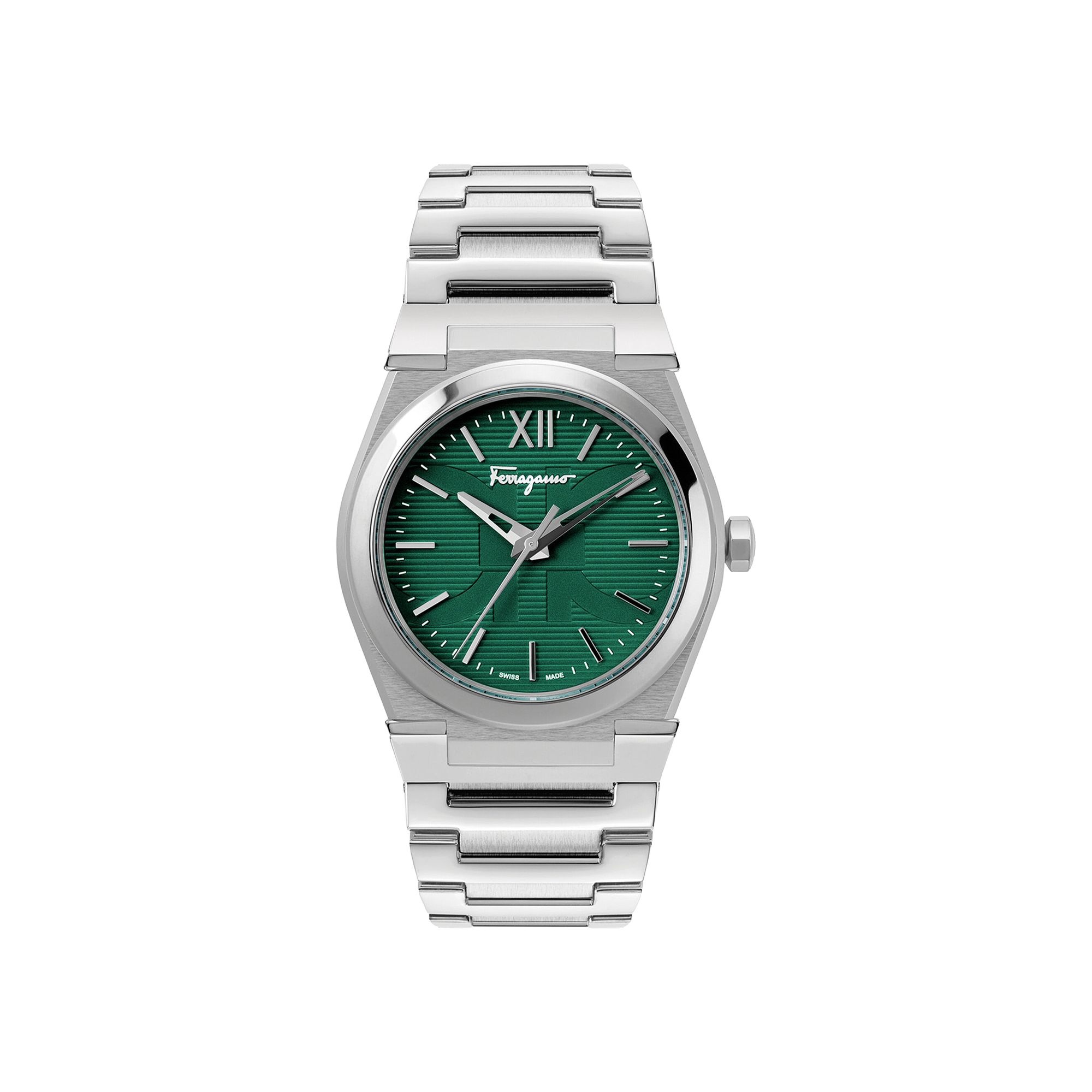Pre-owned Ferragamo Vega Bracelet Watch 'stainless Steel' | Silver | Men's Size Onesize