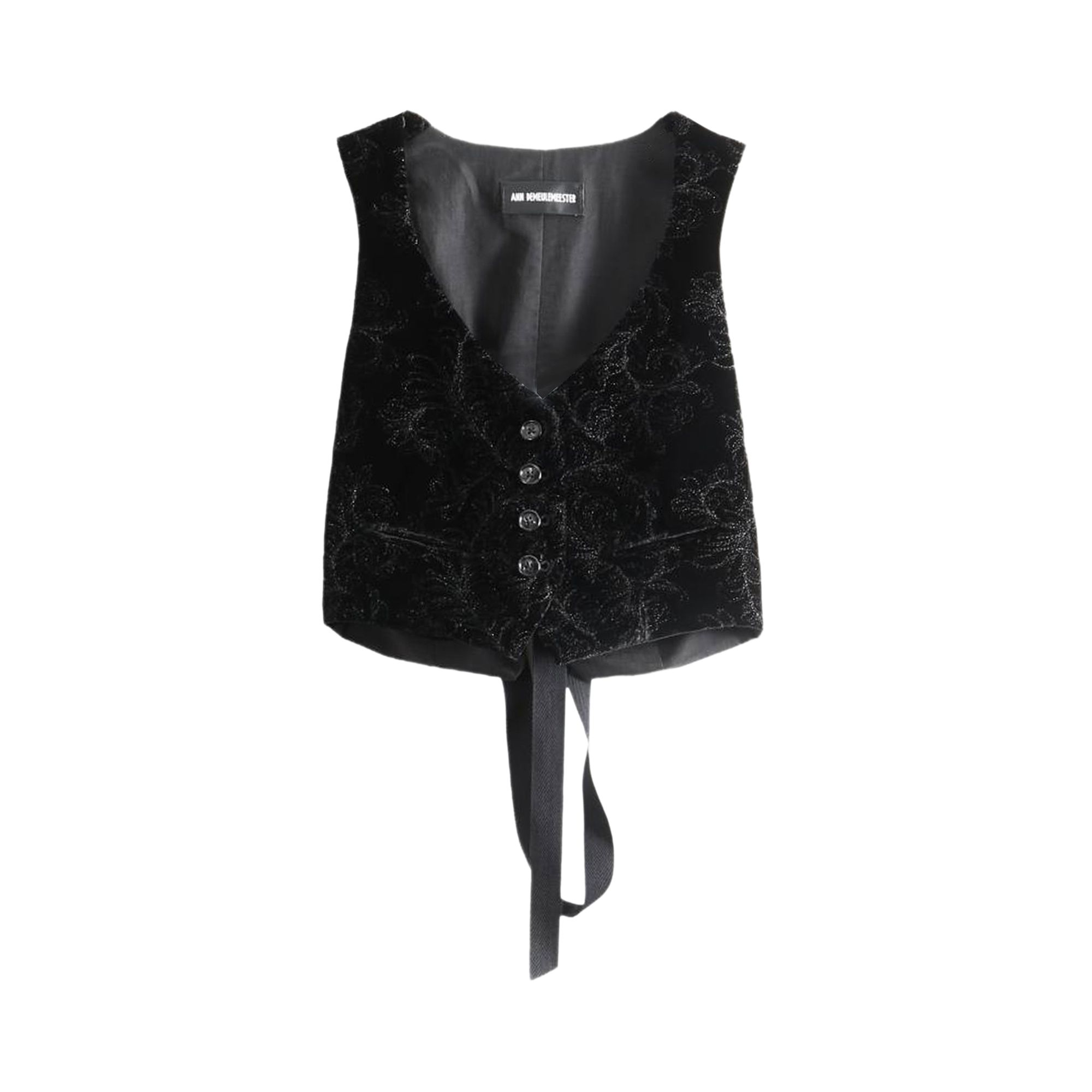 Pre-owned Ann Demeulemeester Diana Fitted Micro Waistcoat 'black' | Women's Size 40