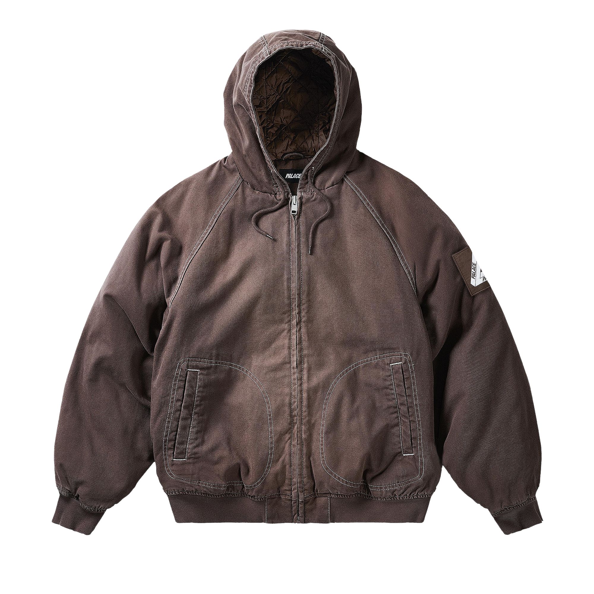 Pre-owned Palace 10oz Hooded Canvas Jacket 'brown' | Men's Size Xl