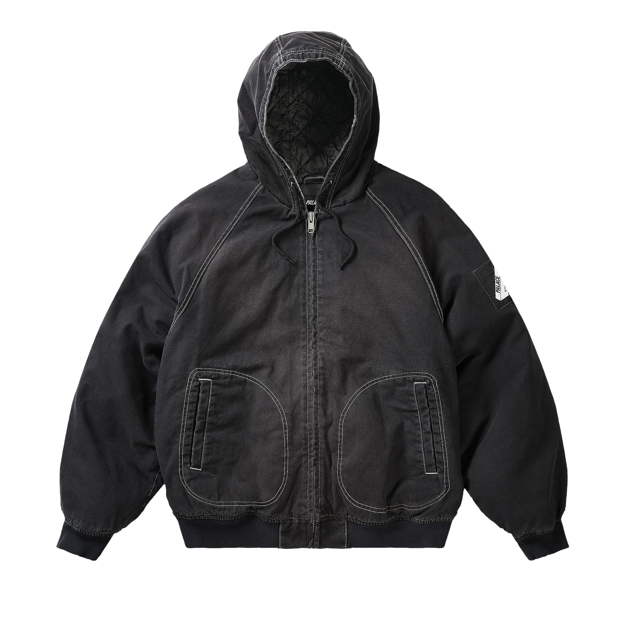 Pre-owned Palace 10oz Hooded Canvas Jacket 'black' | Men's Size M