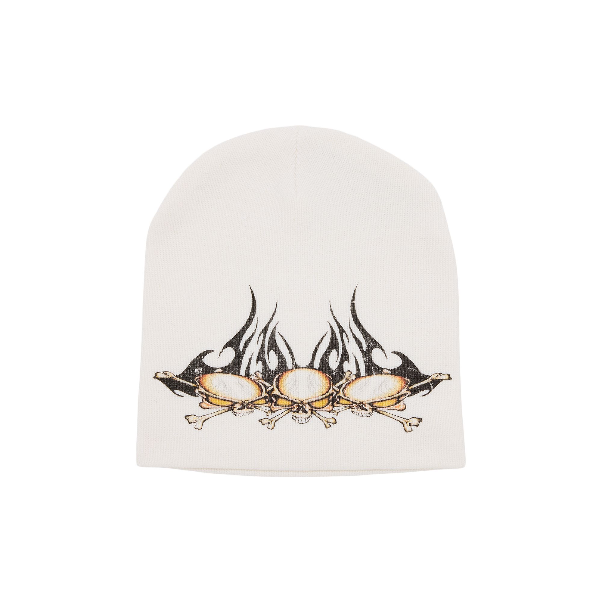 Pre-owned Hellstar Tribal Skullz Beanie 'white' | Men's Size Onesize