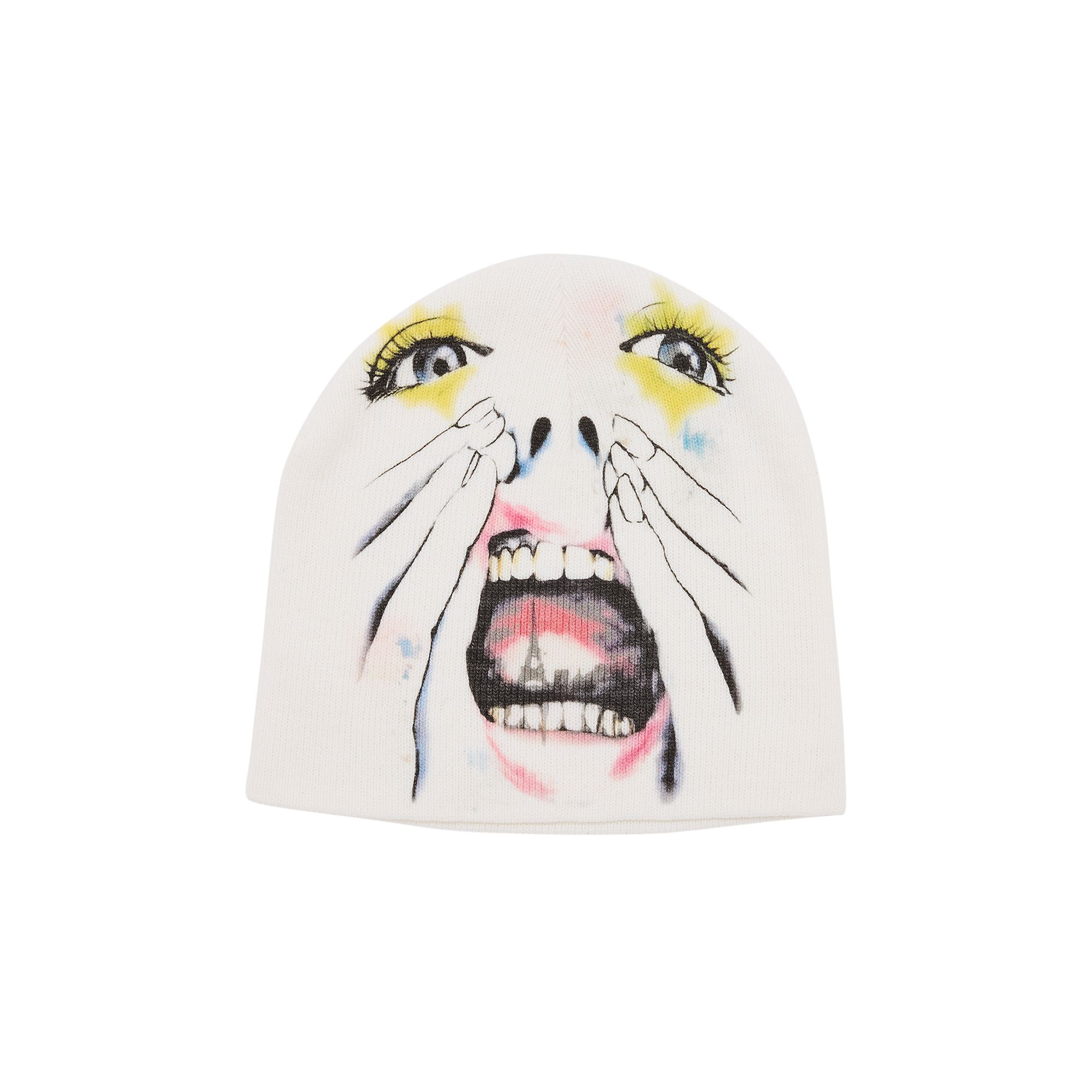 Pre-owned Hellstar Tie Dye Face Beanie 'white' | Men's Size Onesize