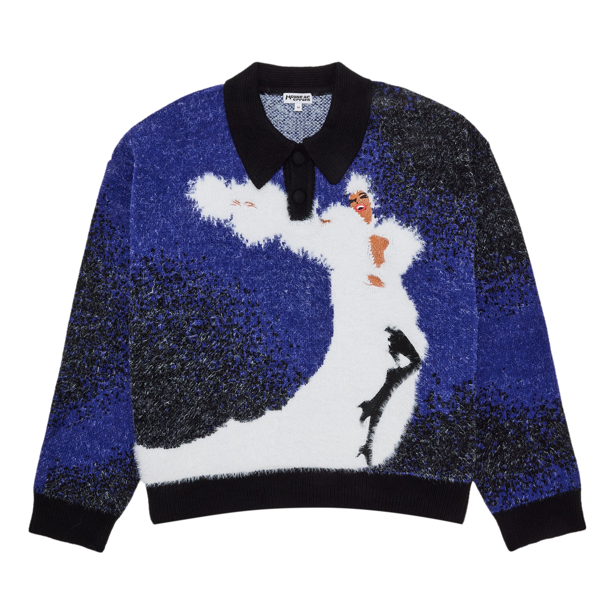Pre-owned House Of Errors Femme Fatale Knitted Rugby 'dark Blue' | Men's Size L