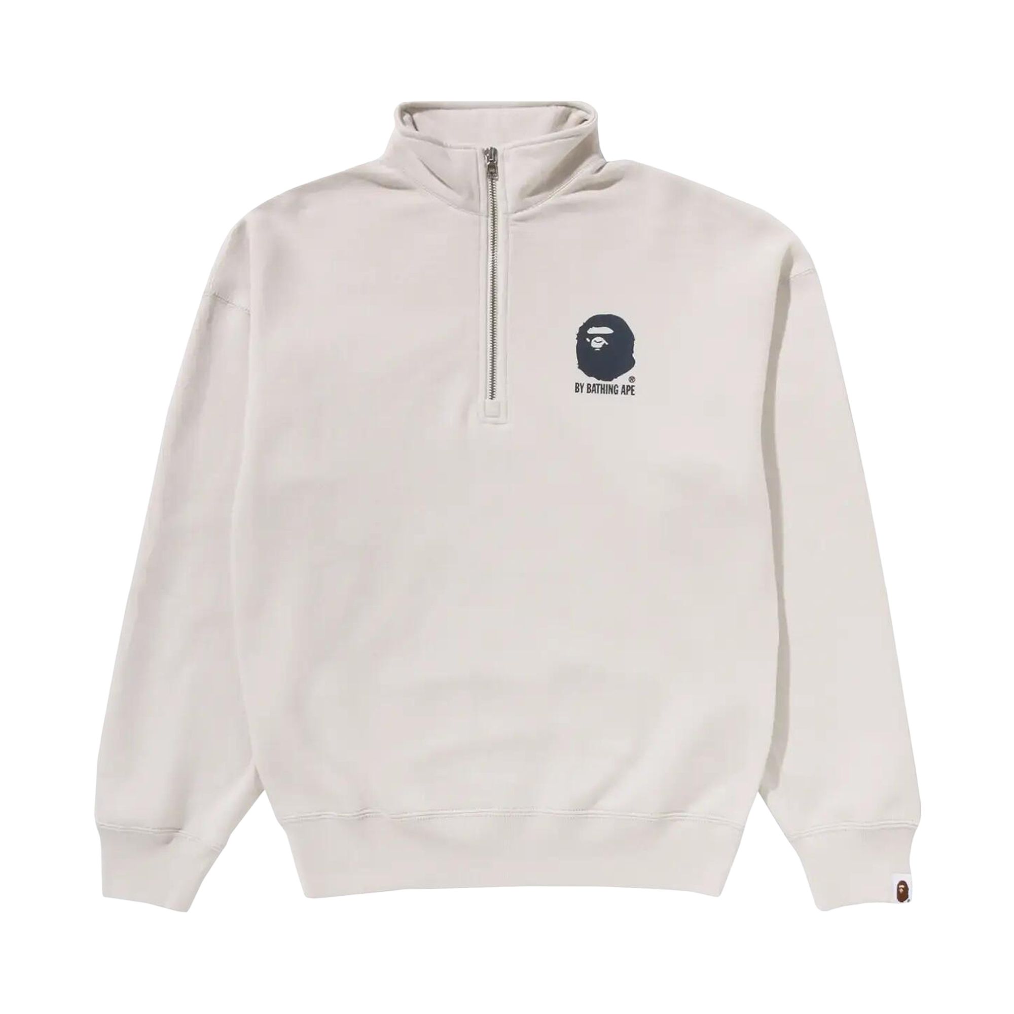 Pre-owned Bape By Bathing Ape Half Zip Sweatshirt 'ivory' | Cream | Men's Size S