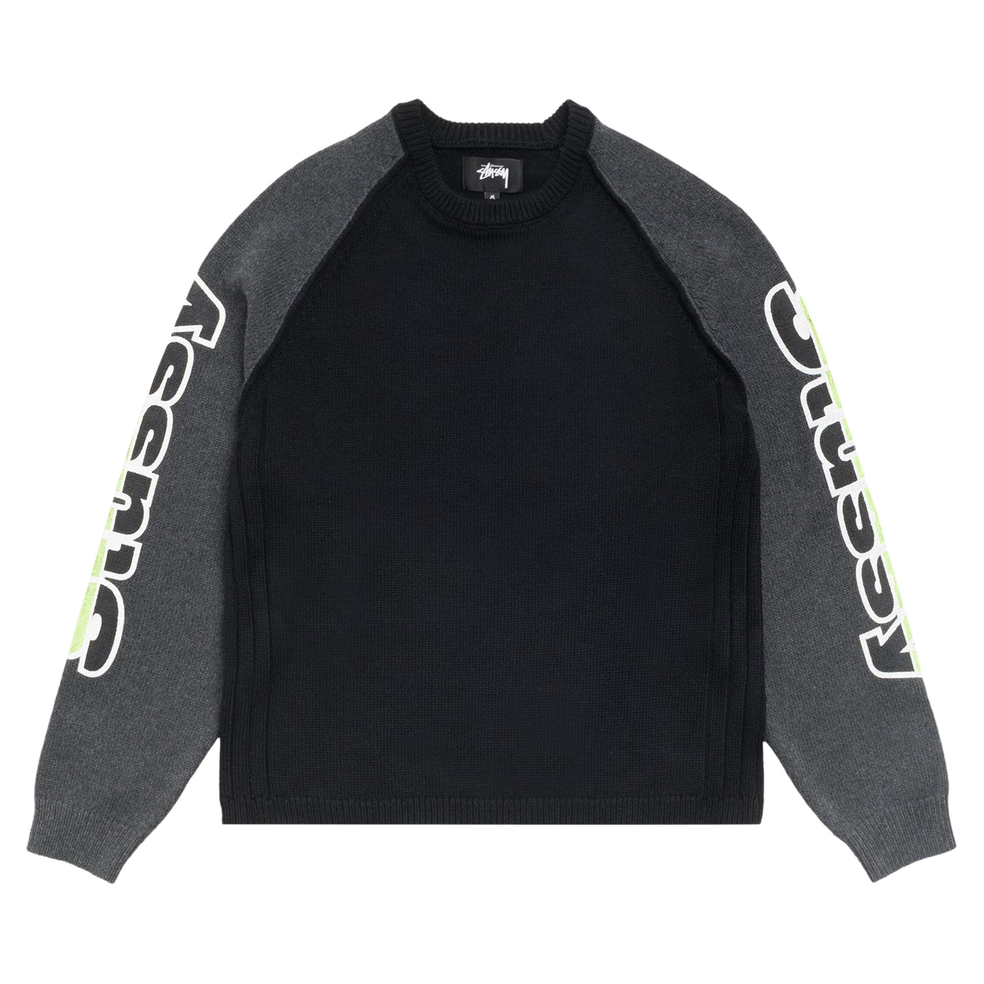 Pre-owned Stussy Two Tone Raglan Sweater 'black' | Men's Size S
