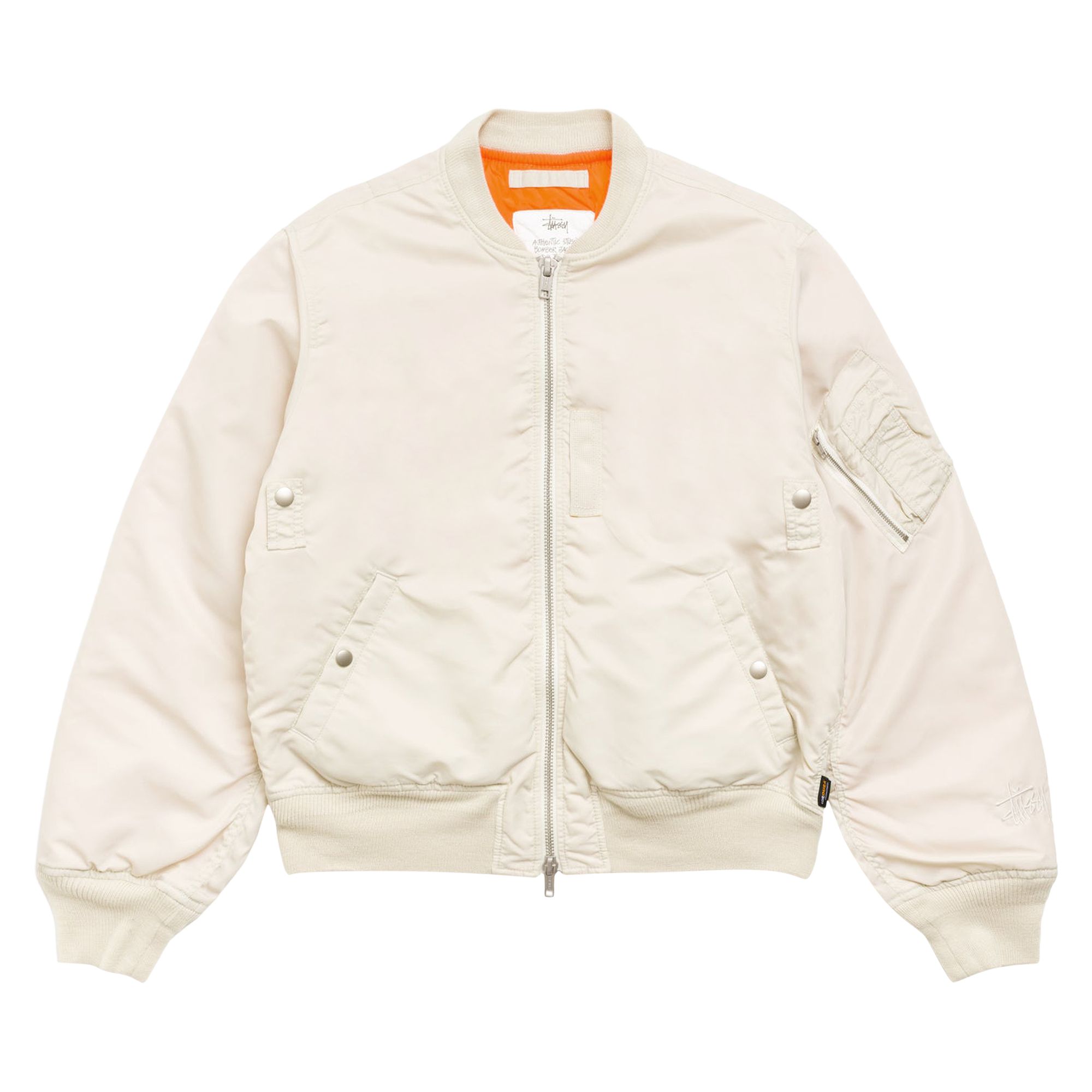 Pre-owned Stussy Ma-1 Bomber Jacket 'bone' | Cream | Men's Size S
