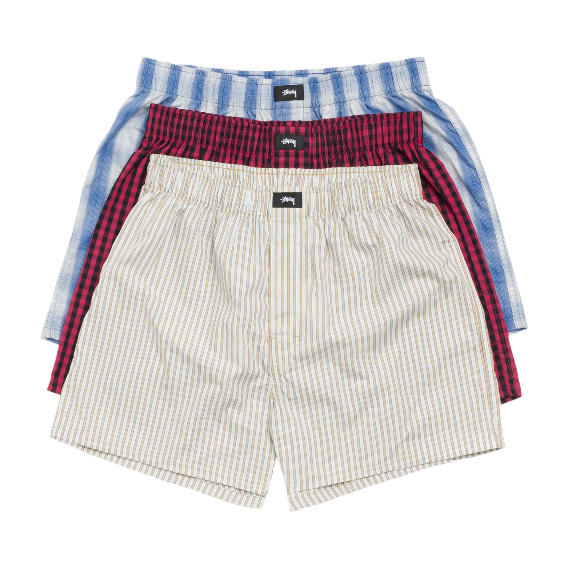 Pre-owned Stussy Boxer Shorts 3 Pack 'multi' | Multi-color | Men's Size Xl In Multicolor